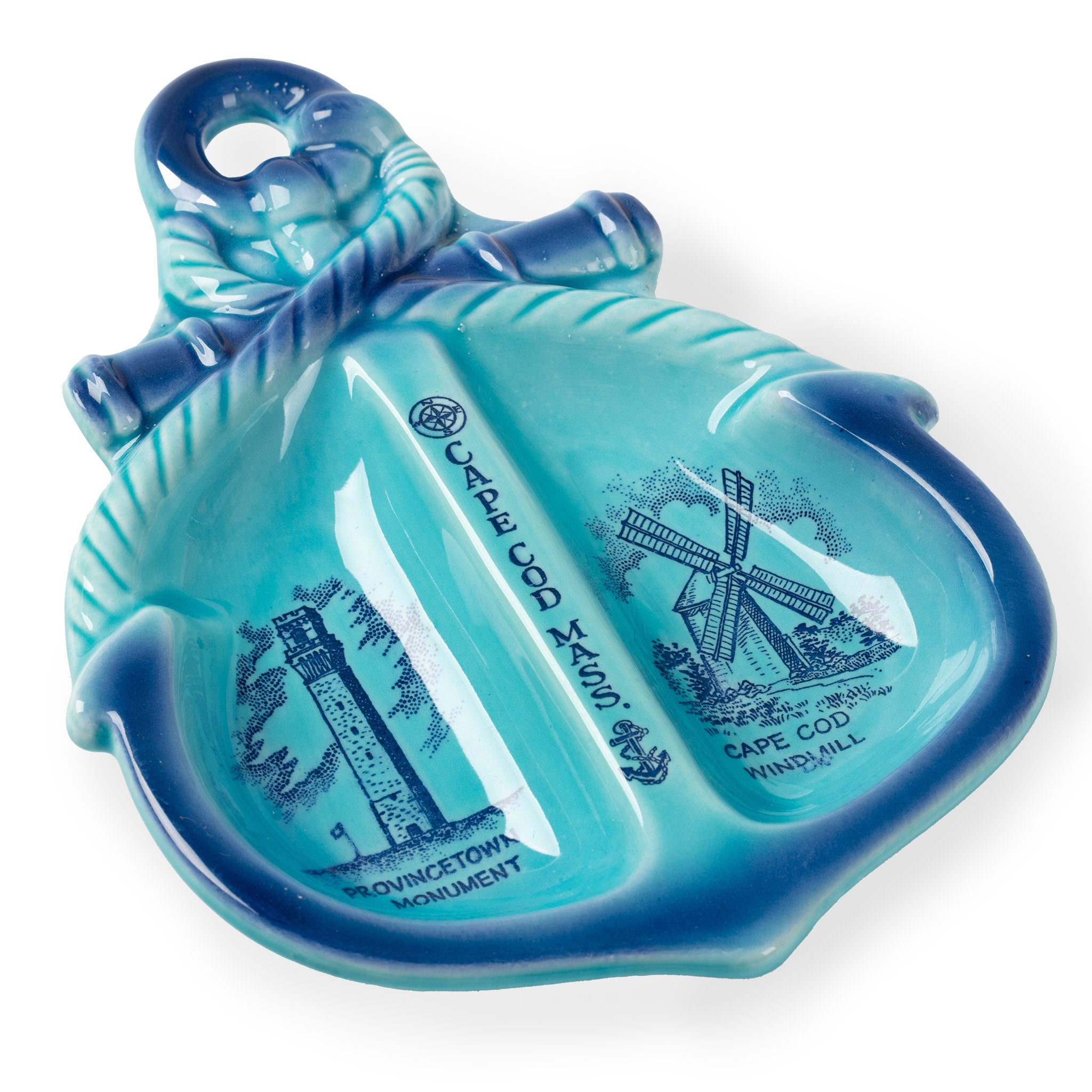 Vintage Cape Cod Nautical Anchor Ceramic Ashtray / Trinket Dish