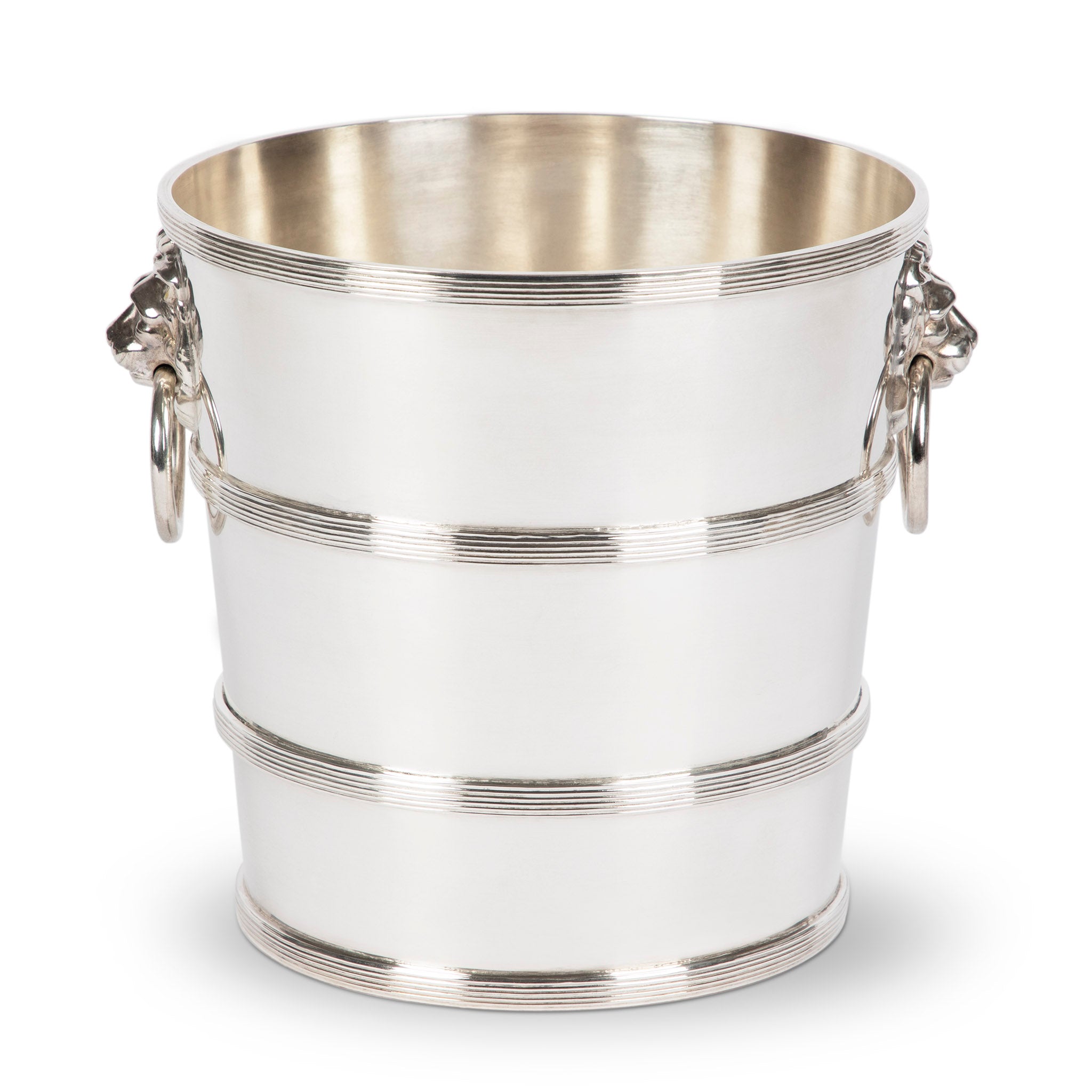 Art Deco Walker & Hall Silver Lion Head Champagne Bucket