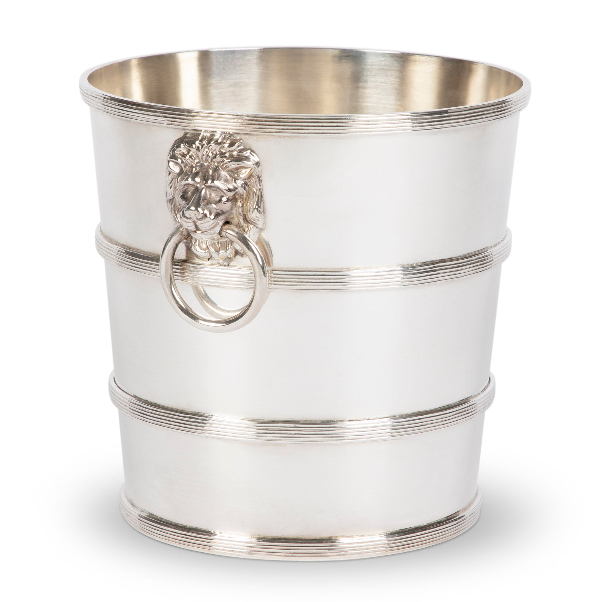 Art Deco Walker & Hall Silver Lion Head Champagne Bucket