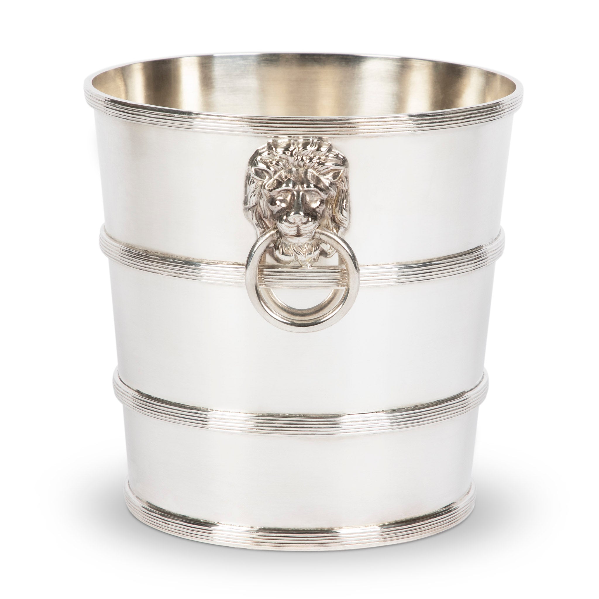 Art Deco Walker & Hall Silver Lion Head Champagne Bucket