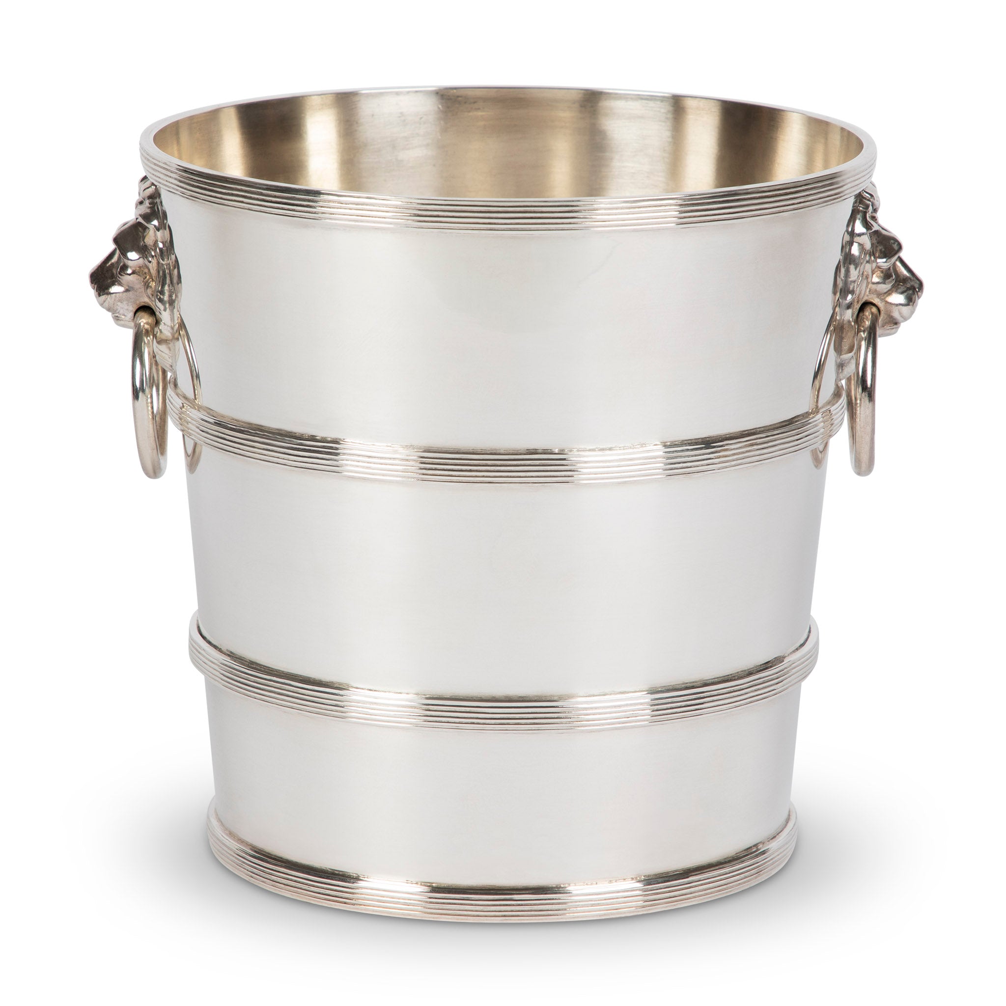 Art Deco Walker & Hall Silver Lion Head Champagne Bucket