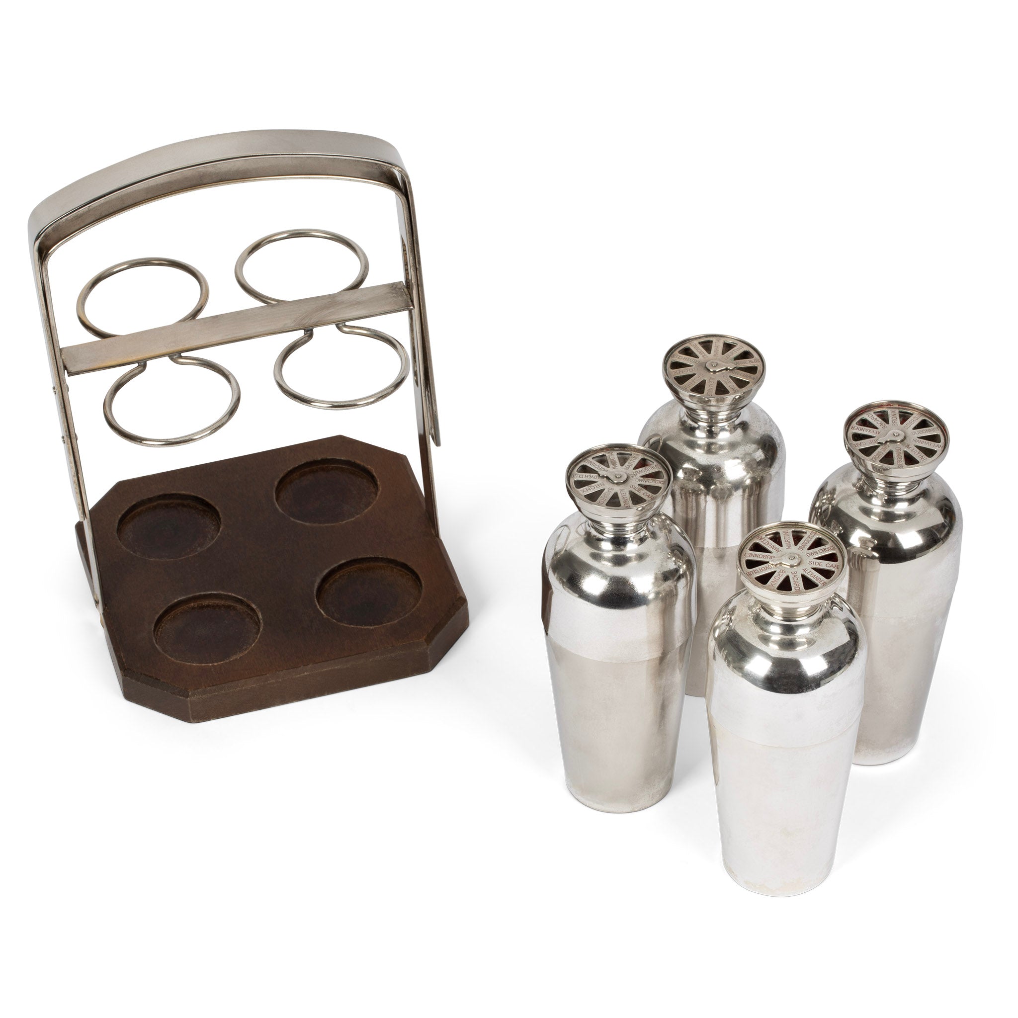 Art Deco Napier Foursome Silver Cocktail Shaker Set