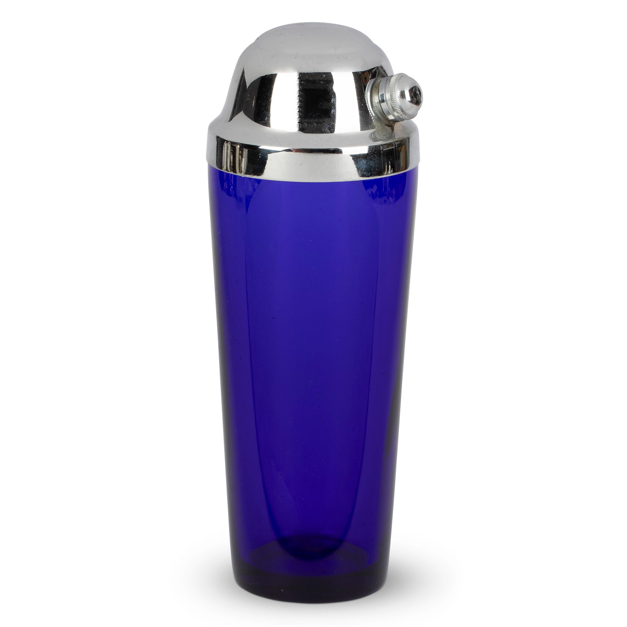 Art Deco Cobalt Blue & Chrome Cocktail Shaker