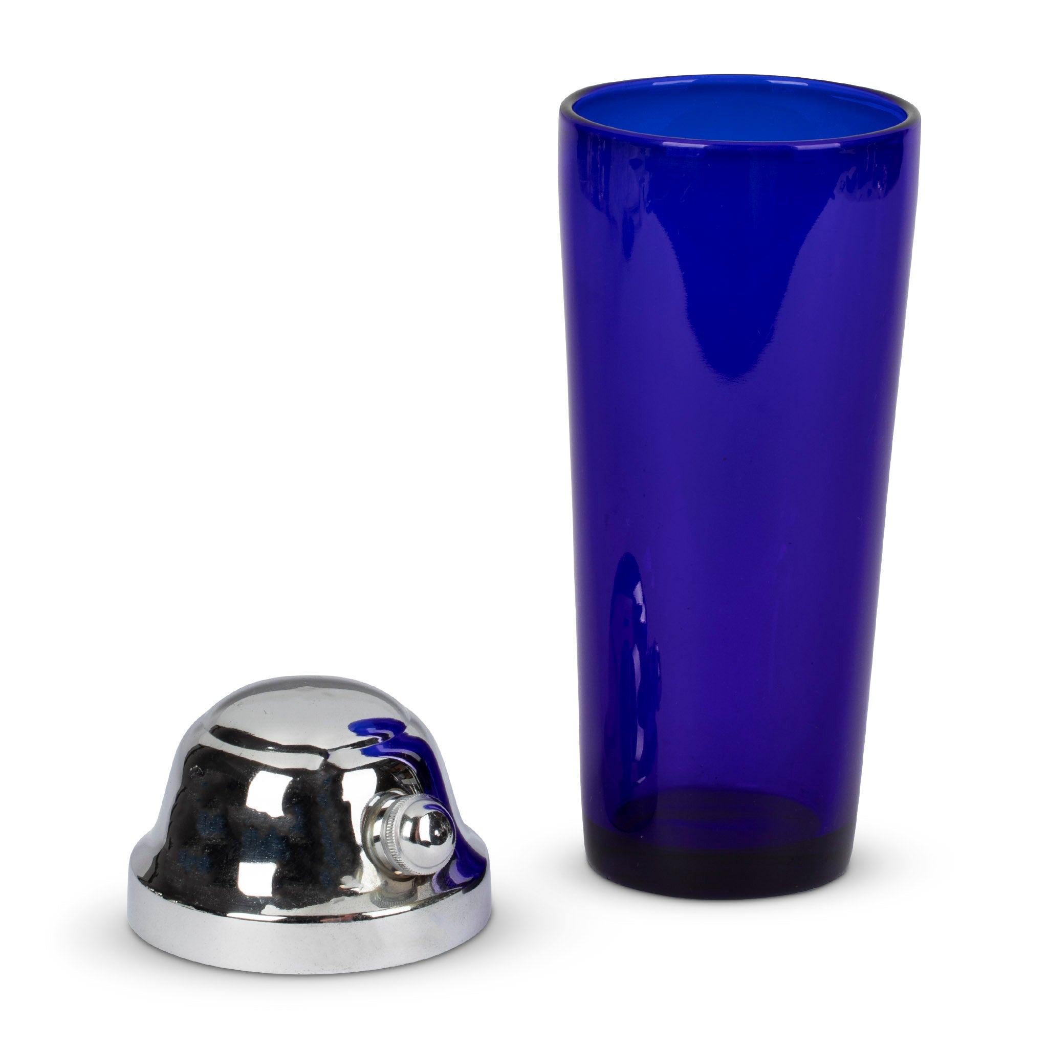 Art Deco Cobalt Blue & Chrome Cocktail Shaker