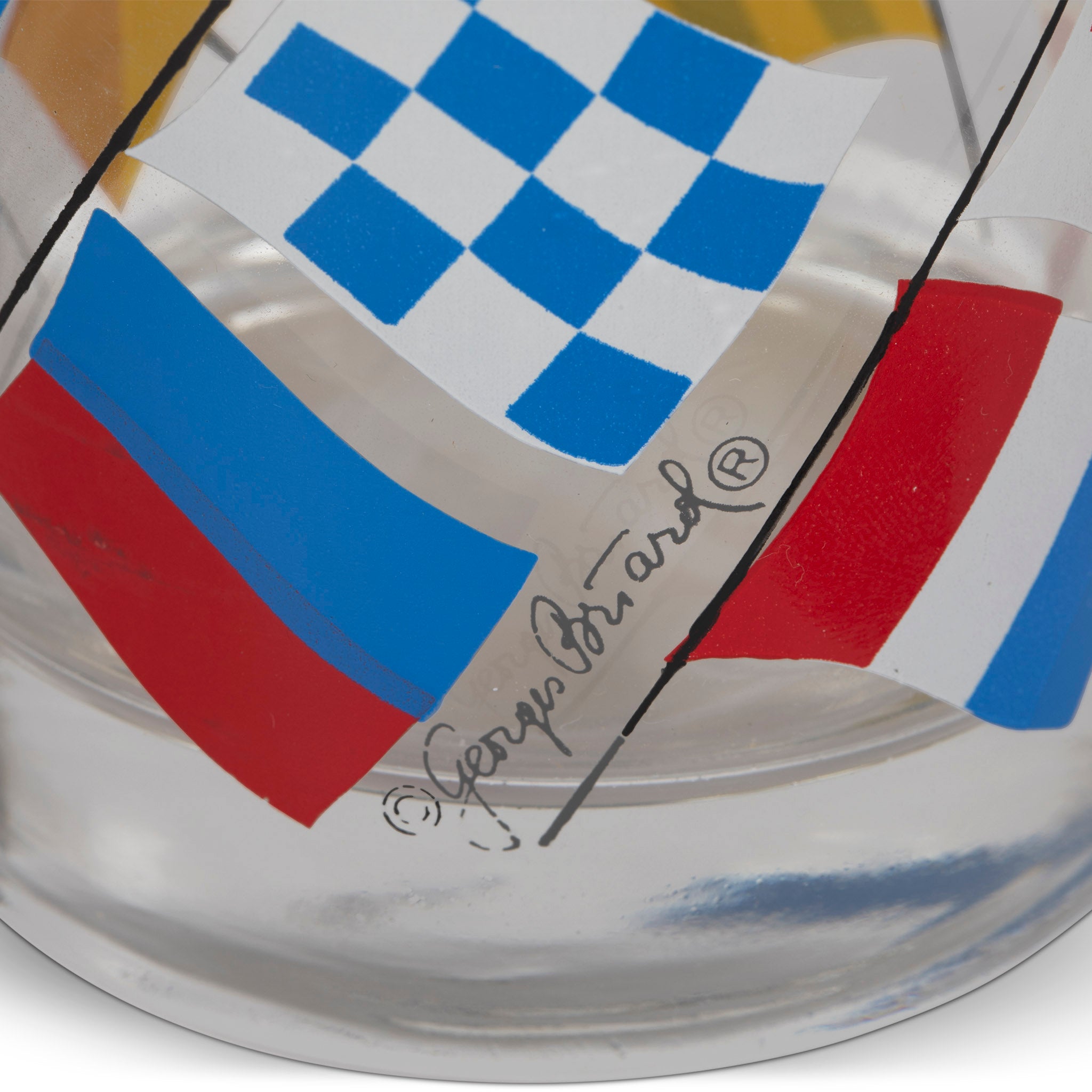 Georges Briard Nautical Signal Flags Double Old Fashioned Glass Set