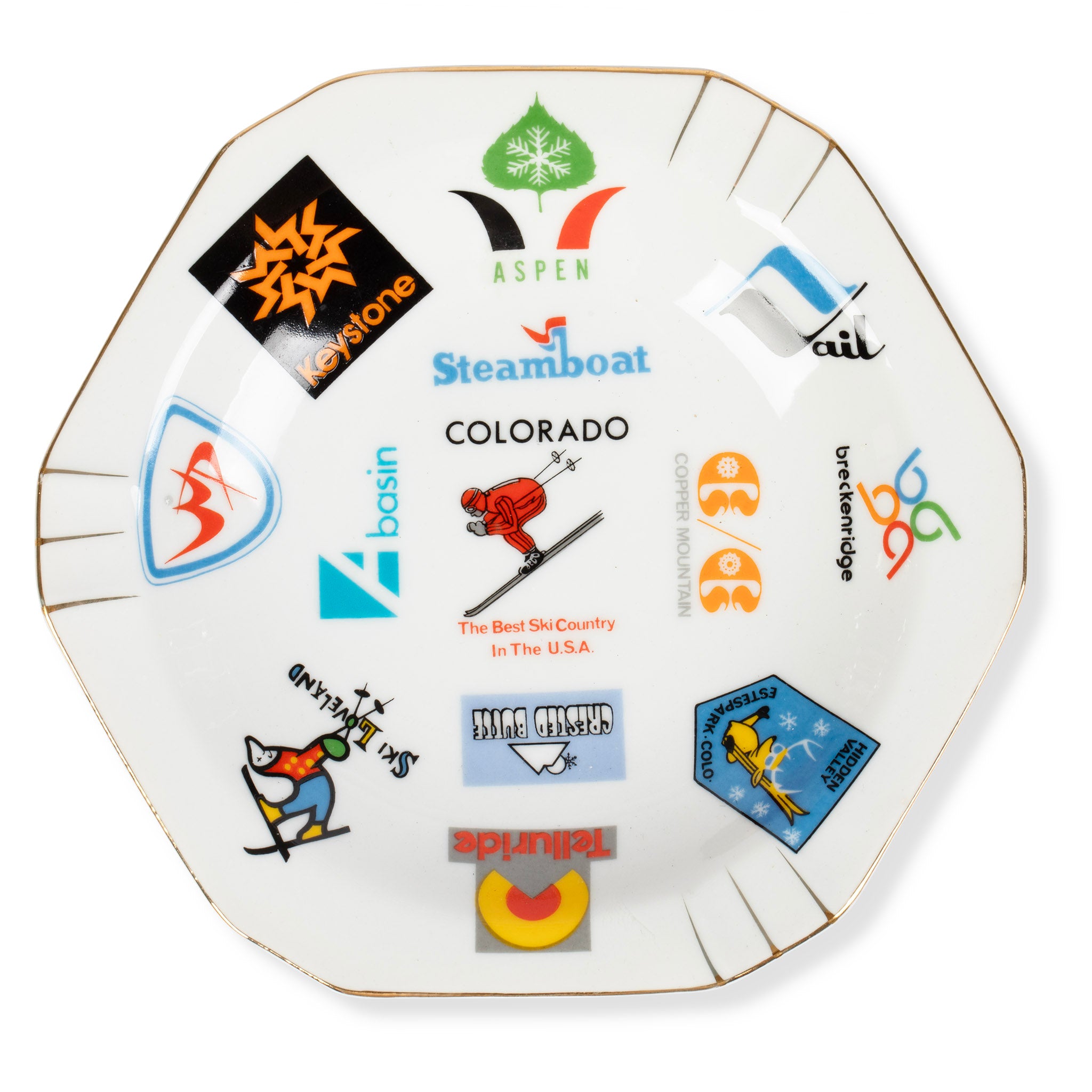 Vintage Colorado Ski Resorts Ashtray