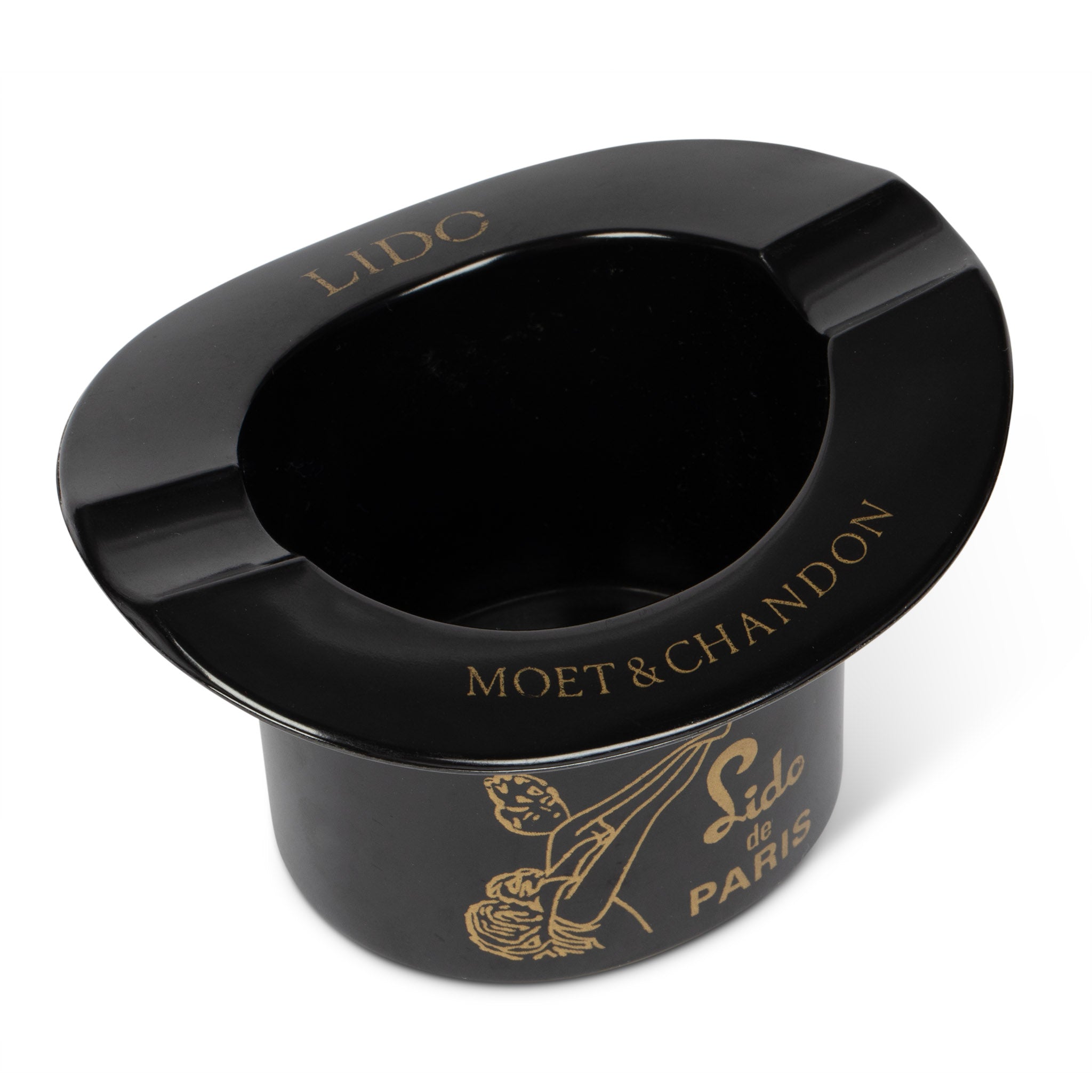 Midcentury Lido de Paris Black Top Hap Ashtray