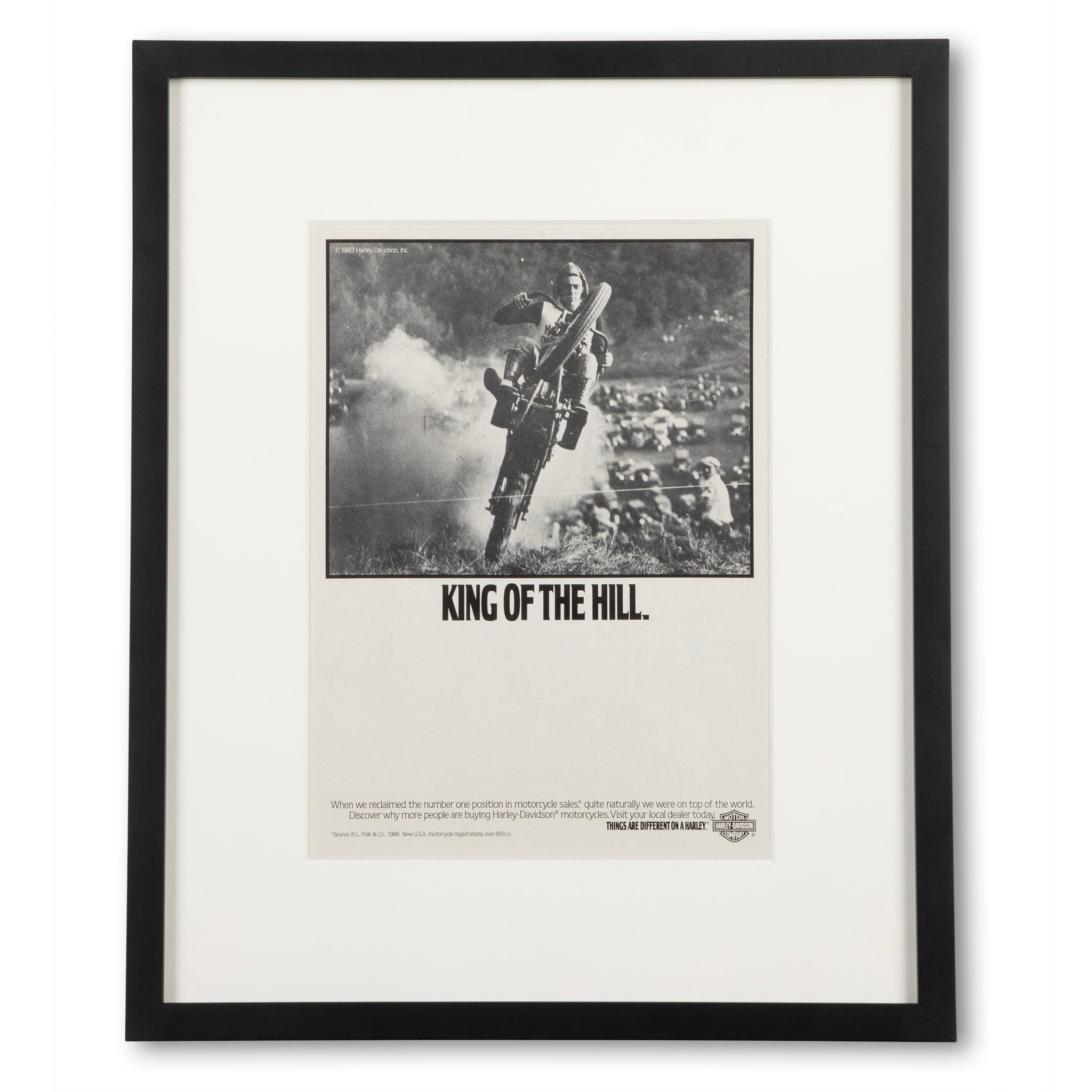 Framed Harley-Davidson King of the Hill Advertisement