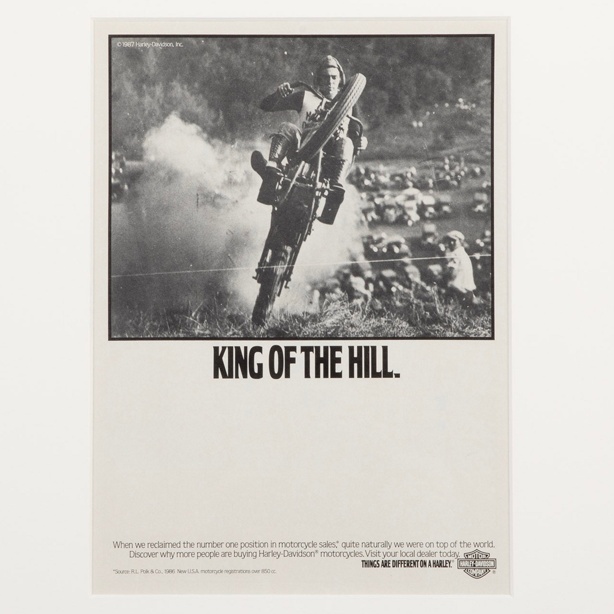 Framed Harley-Davidson King of the Hill Advertisement