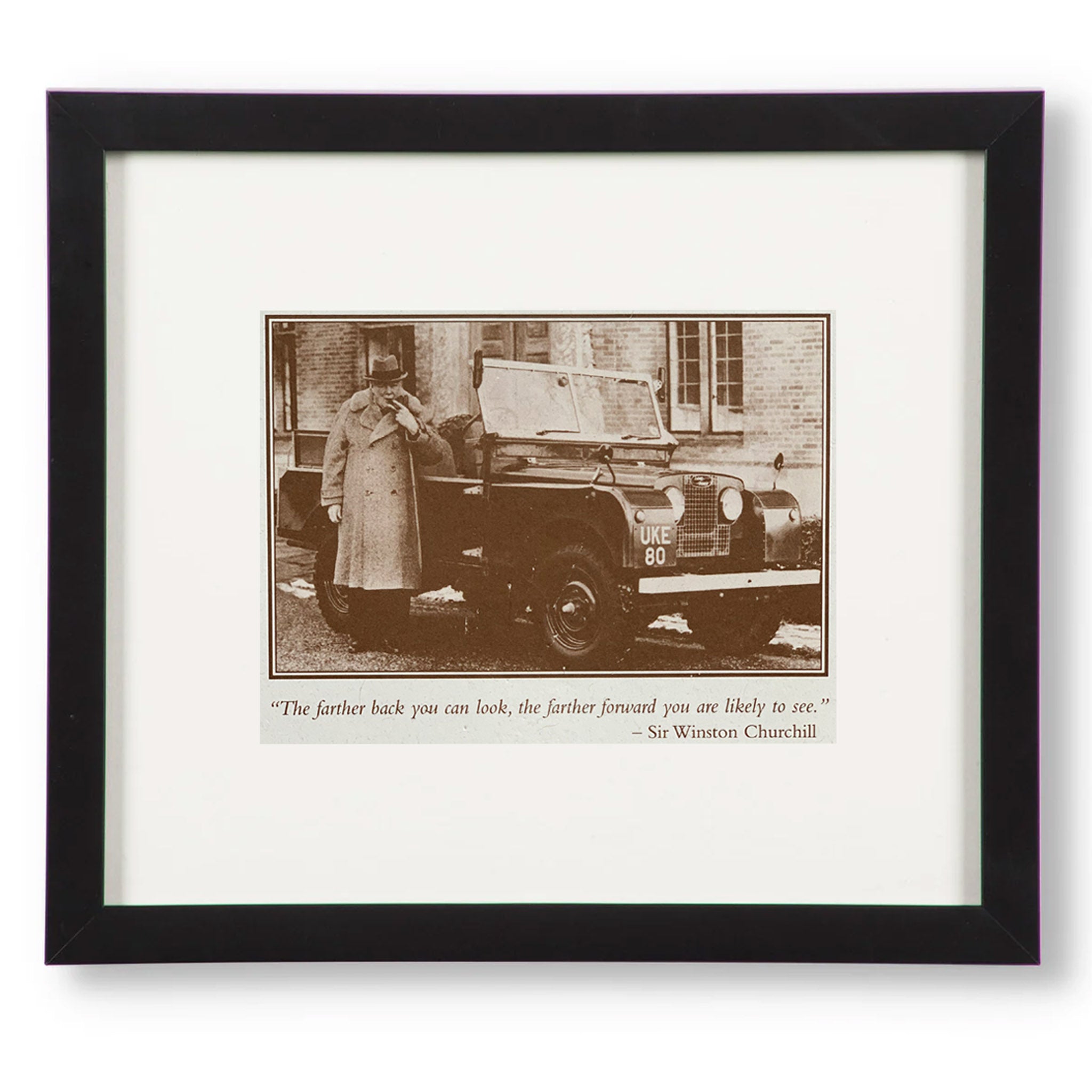 Framed Land Rover Winston Churchill Advertisement