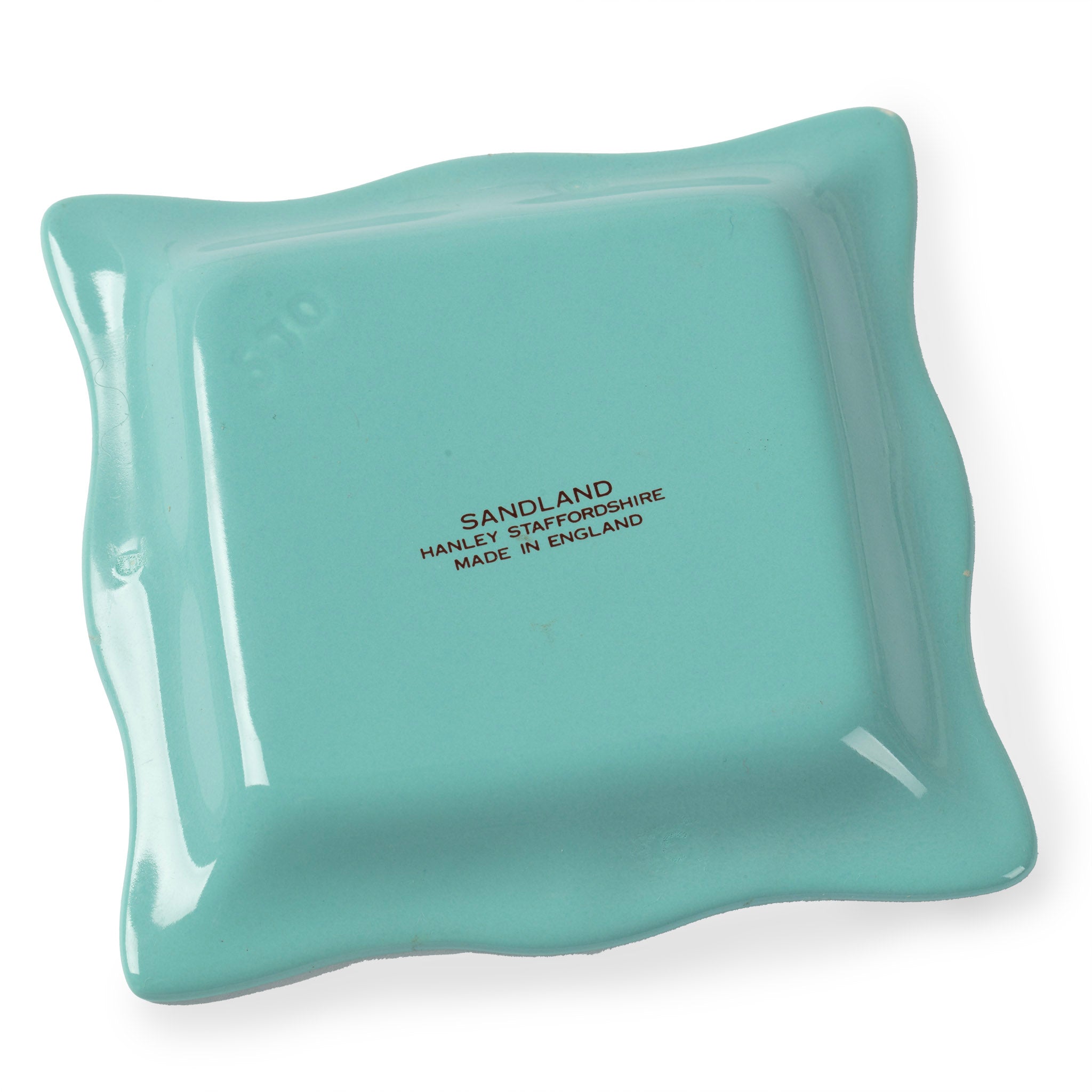 Vintage Bermuda Coat of Arms Ashtray – Teal Glazed Ceramic