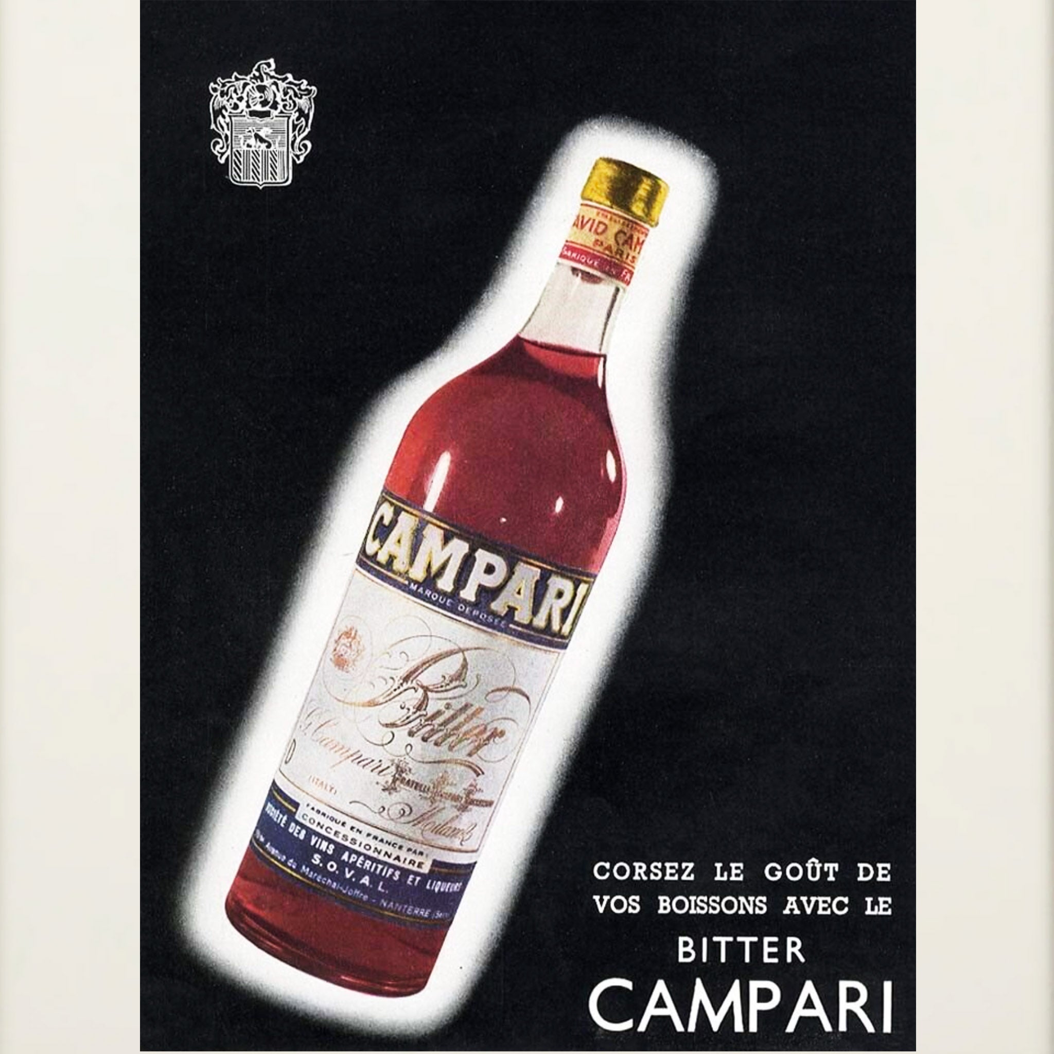 Framed Bitter Campari Aperitif Advertisement