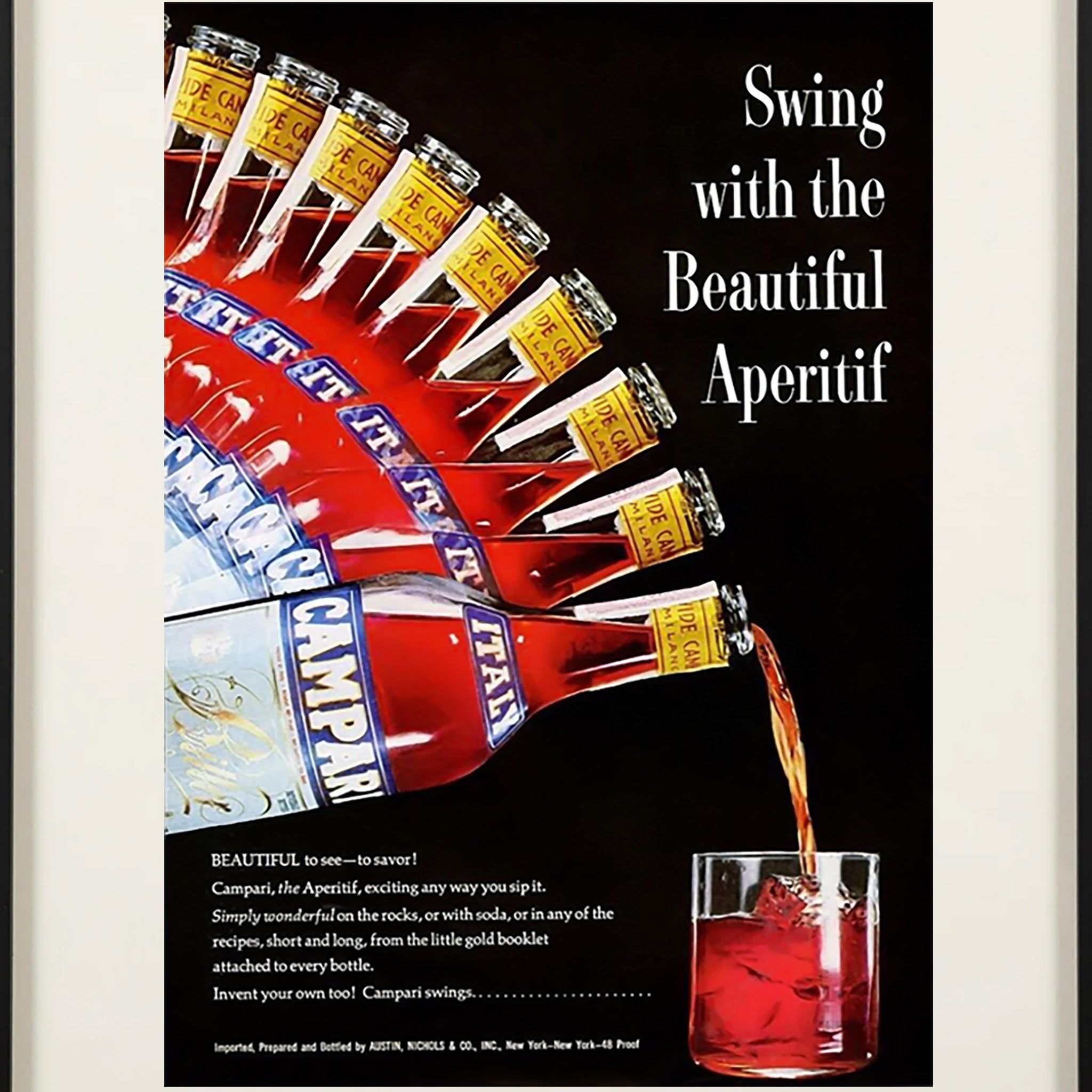 Framed Bitter Campari Aperitif Advertisement