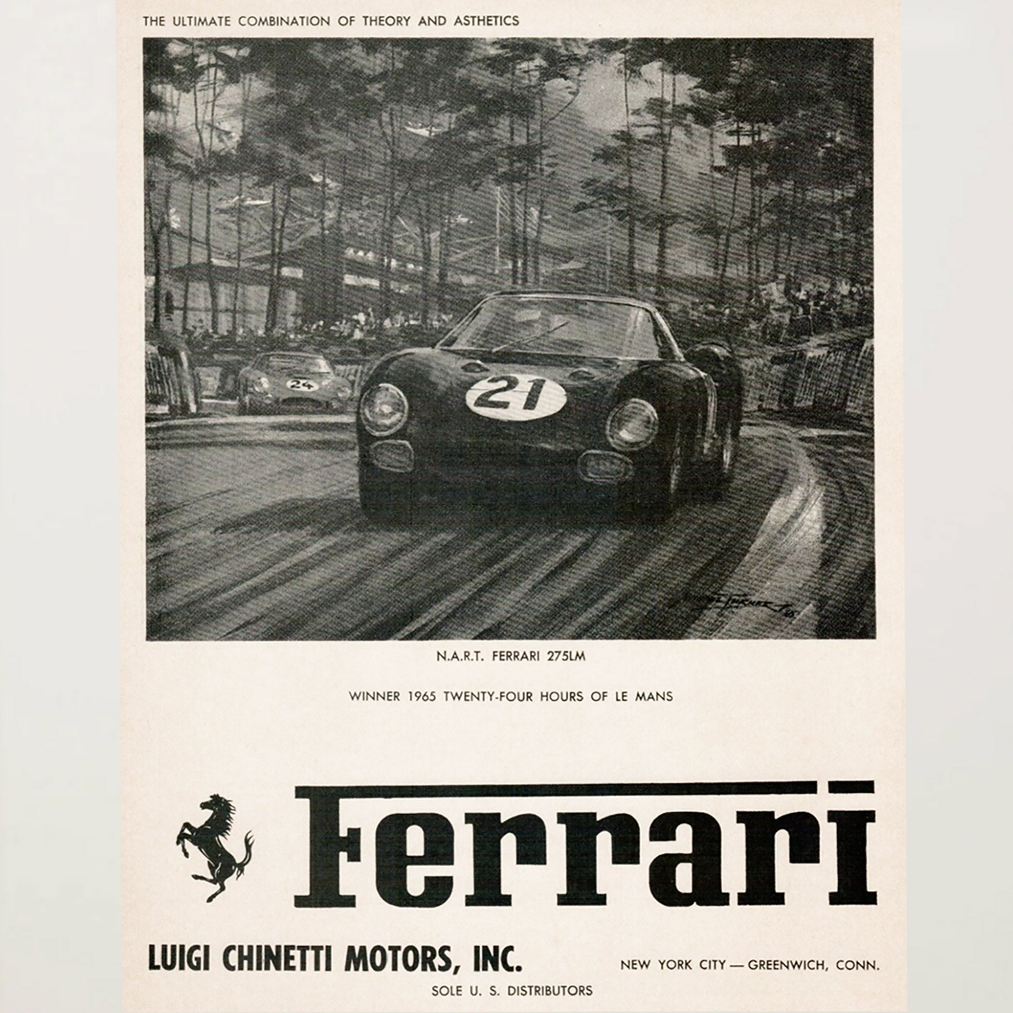 Framed Ferrari Ferrari 25OLM Le Mans Ad