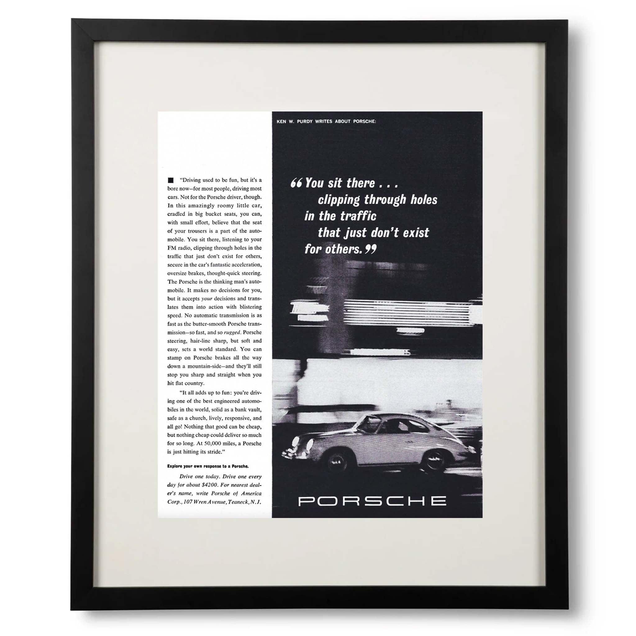 Framed Porsche 356B Super 90 Coupe Advertisement