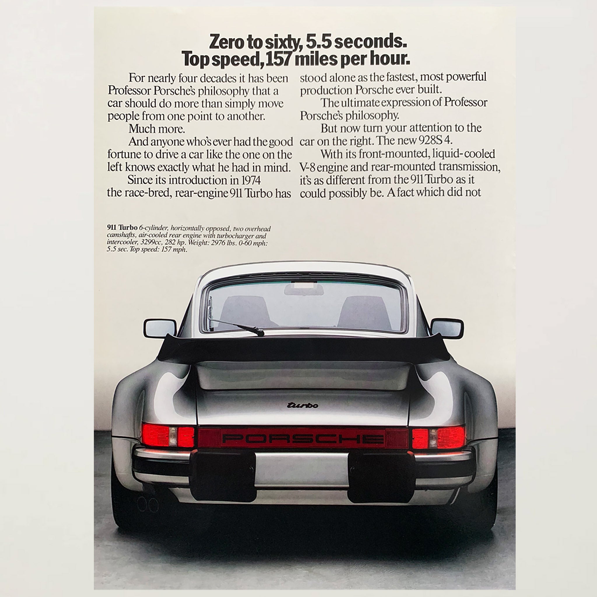 Framed Porsche 911 Turbo Advertisement