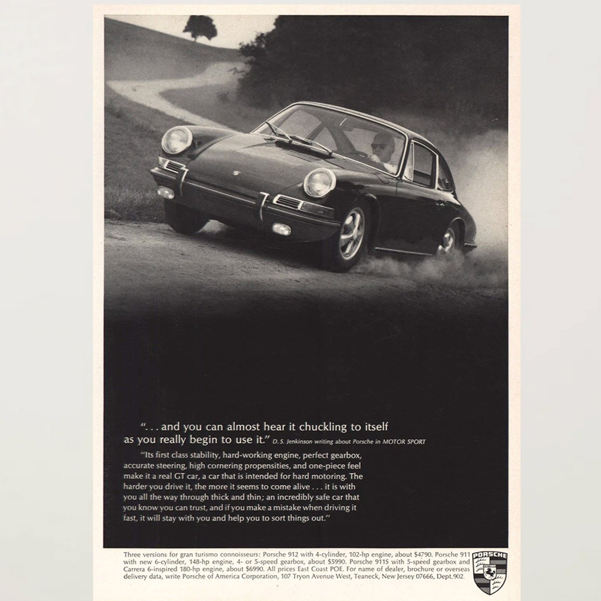 Framed Original Porsche 912 GT Advertisement