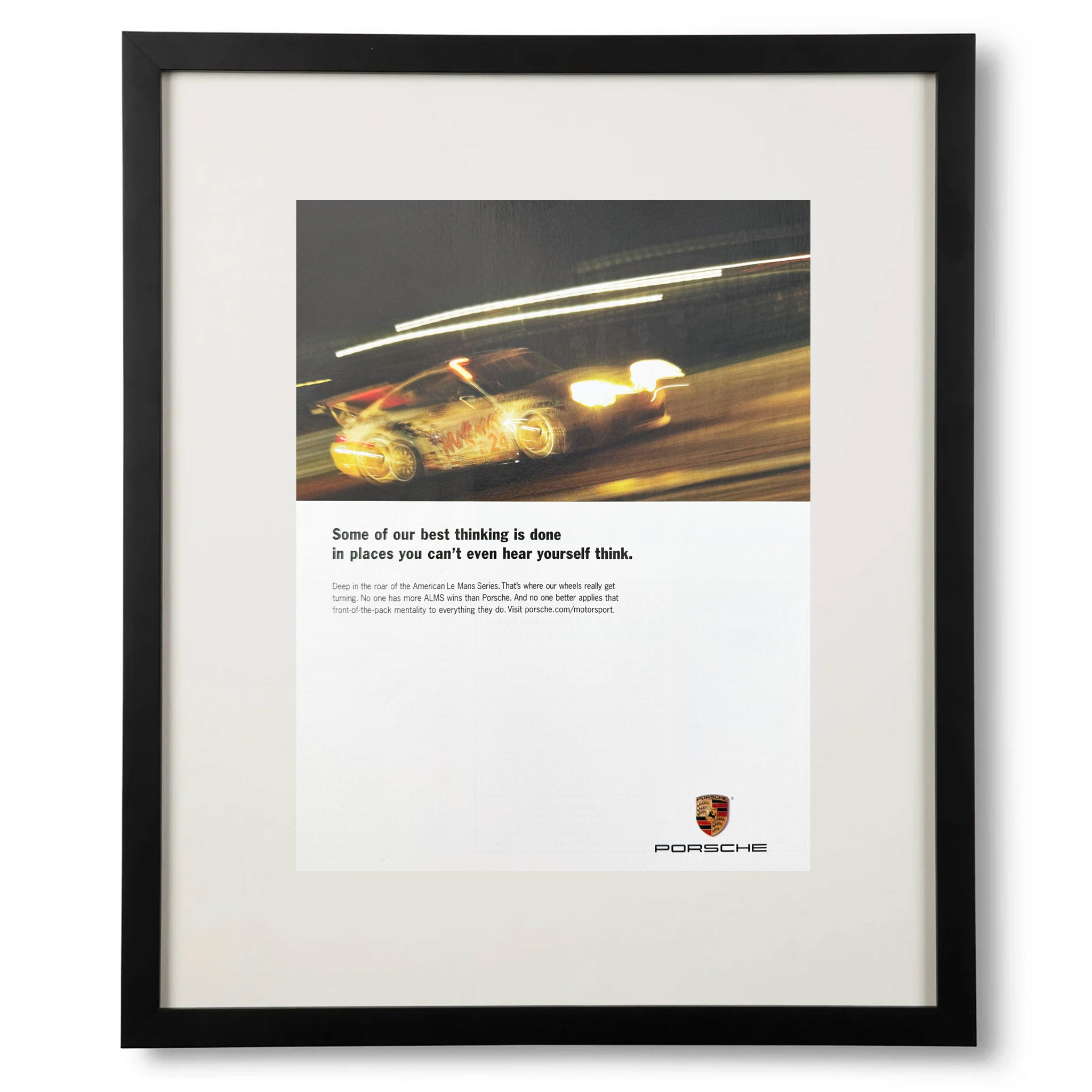 Framed Porsche Guarantee Advertisement