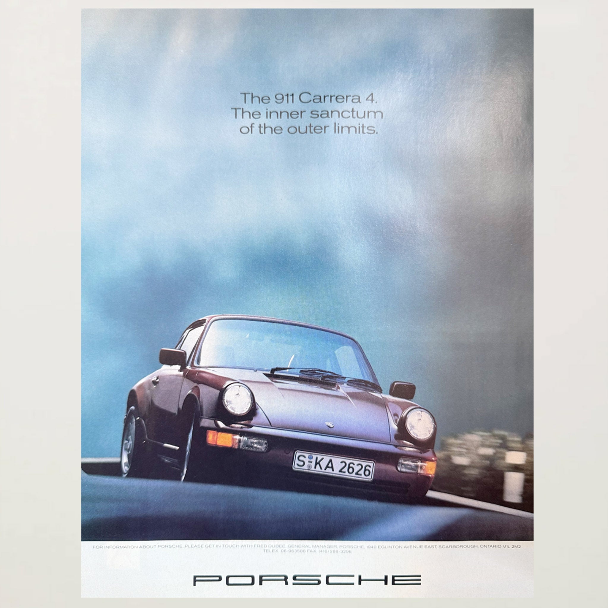 Framed Porsche 911 Carrera 4 Advertisement