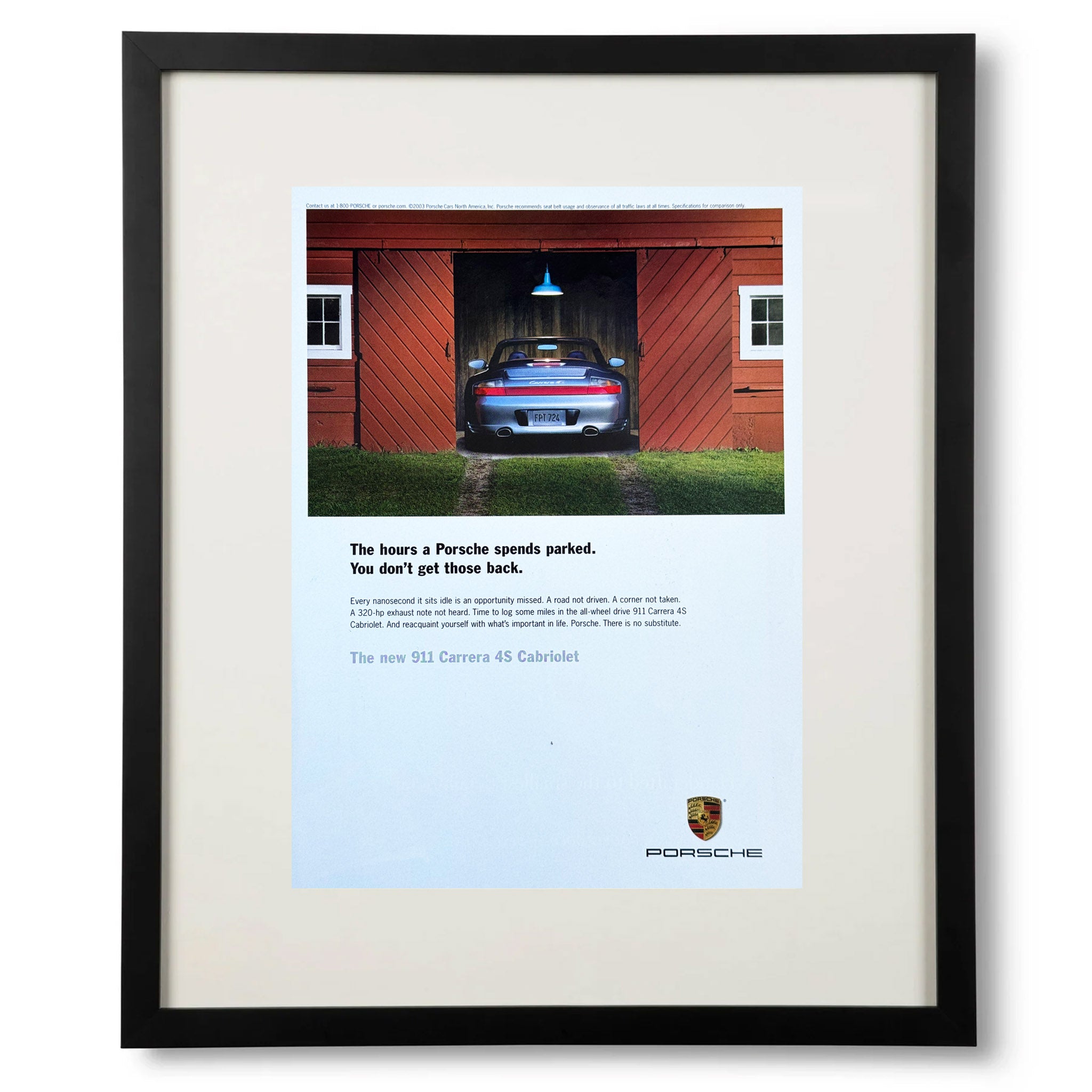 Framed Porsche 911 Carrera 4S Cabriolet Advertisement