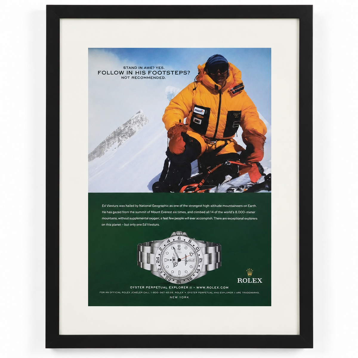 Framed Rolex Explorer II “Polar” Advertisement