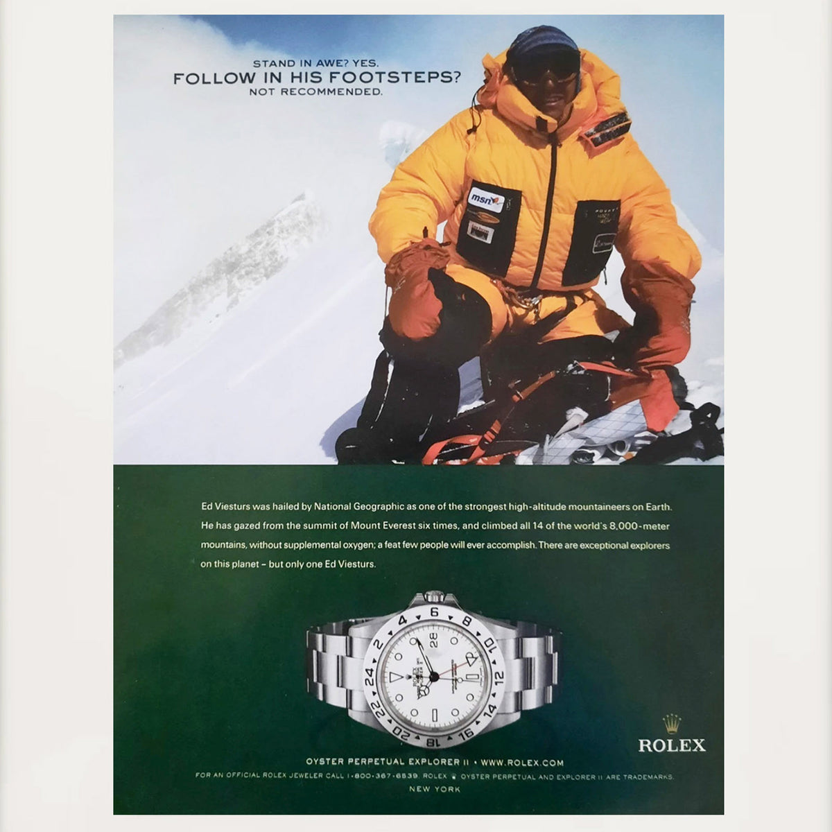 Framed Rolex Explorer II “Polar” Advertisement