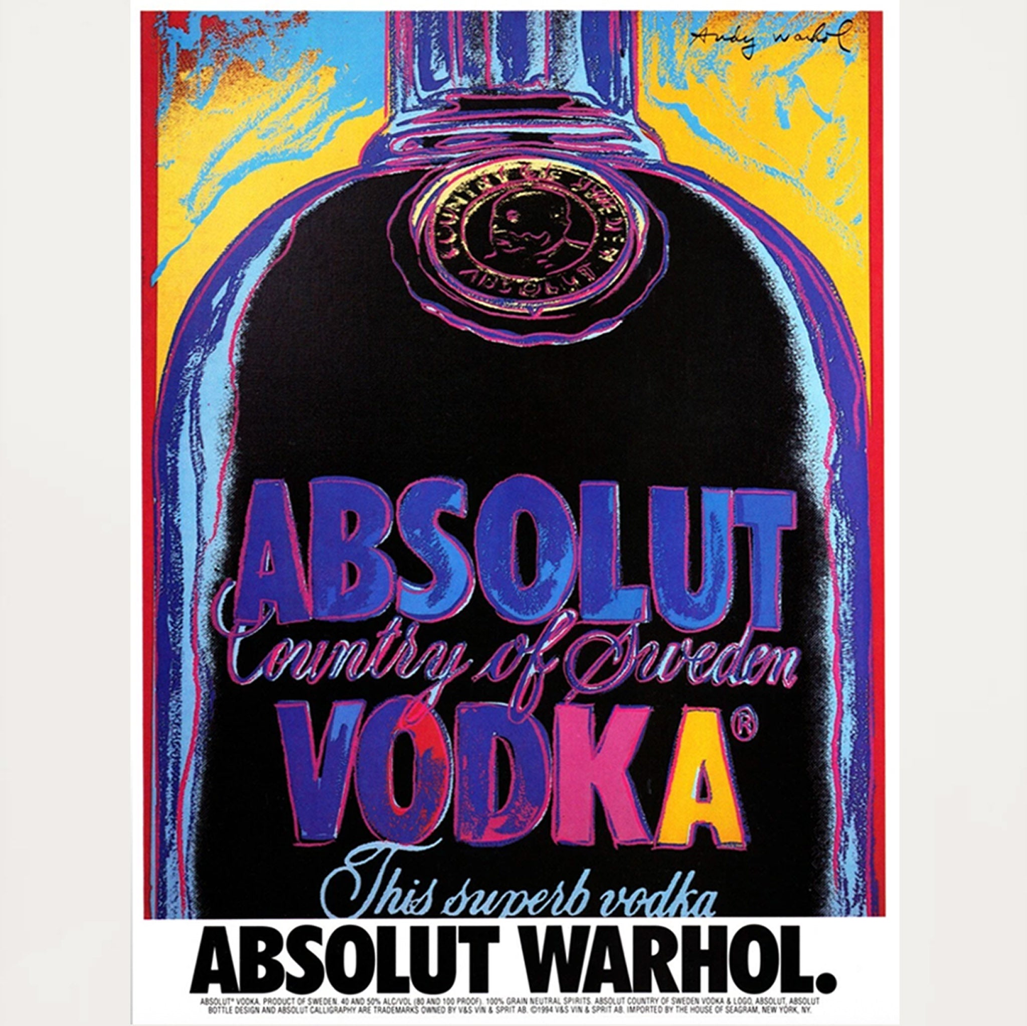 Framed Andy Warhol Absolut Vodka Advertisement