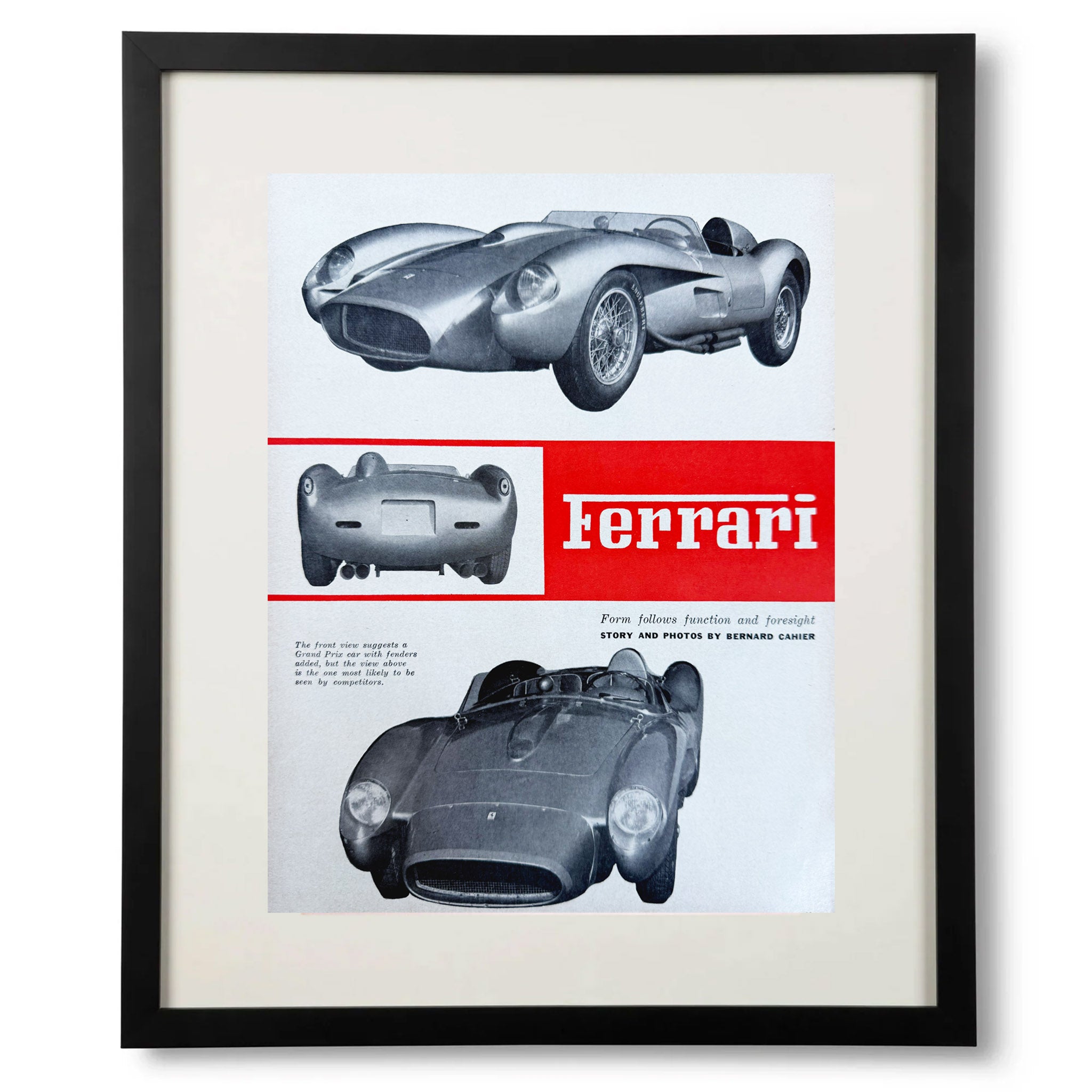 Framed Ferrari 500 Mondial Scaglietti Spyder Ad