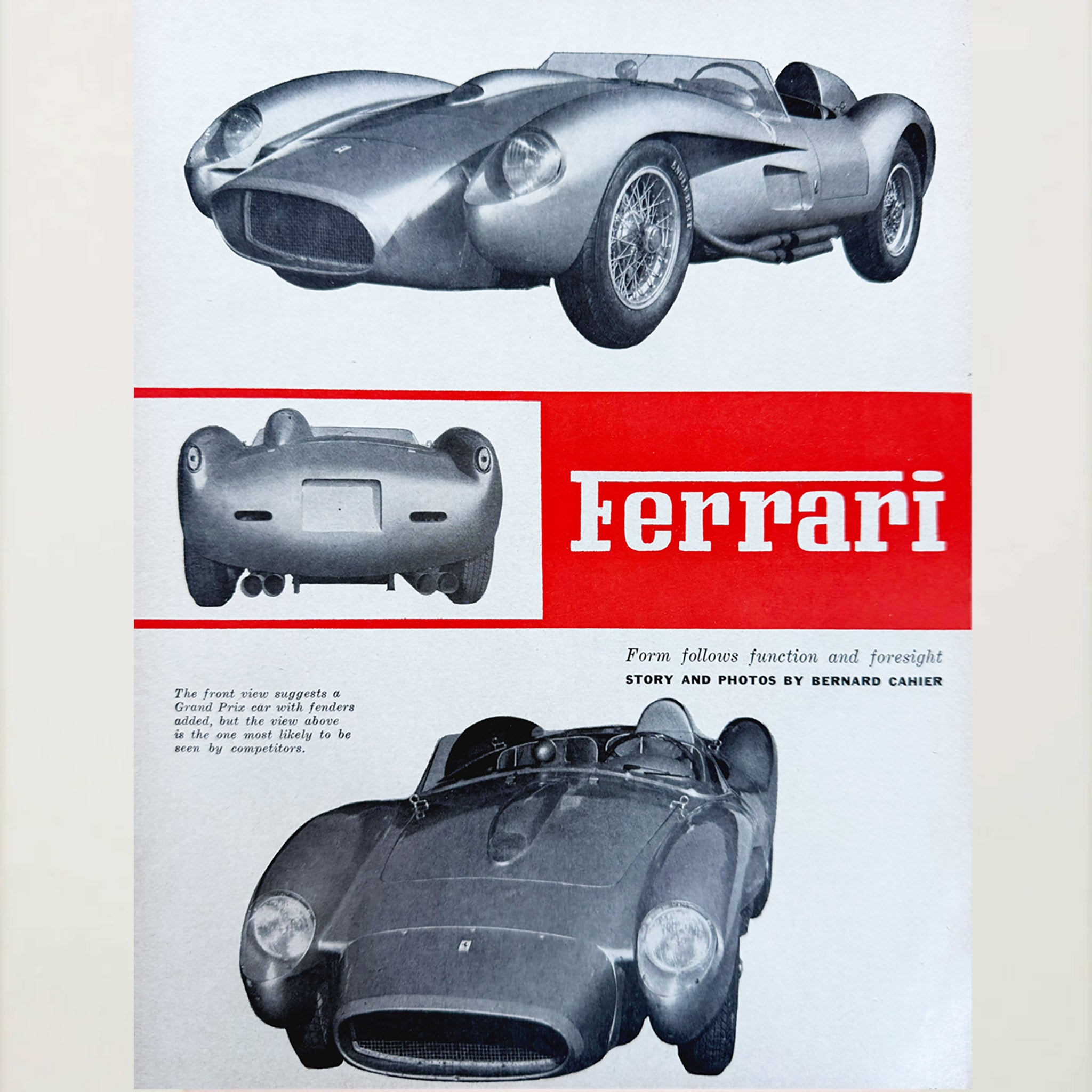 Framed Ferrari 500 Mondial Scaglietti Spyder Ad