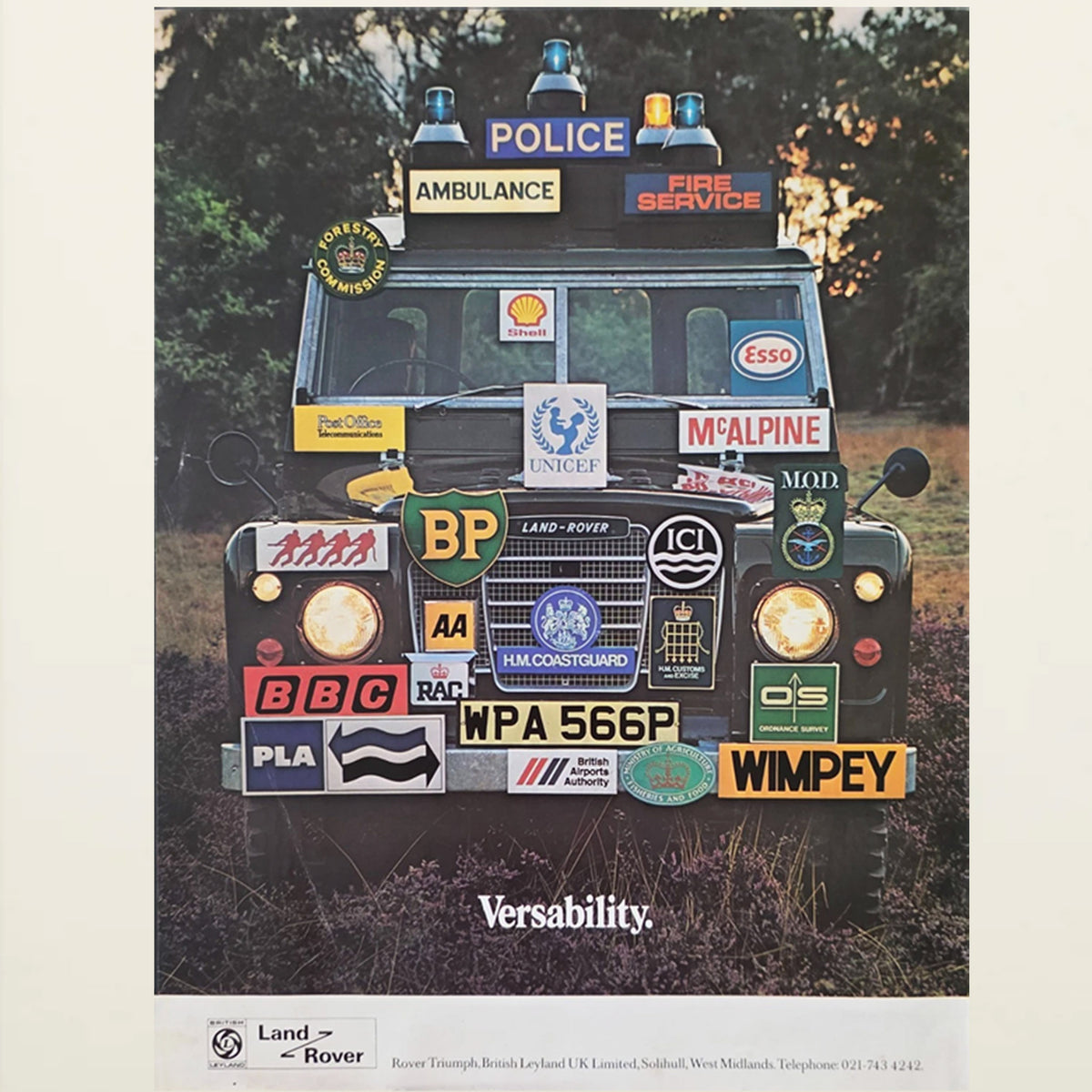 Framed Land Rover “Versatility” Advertisement