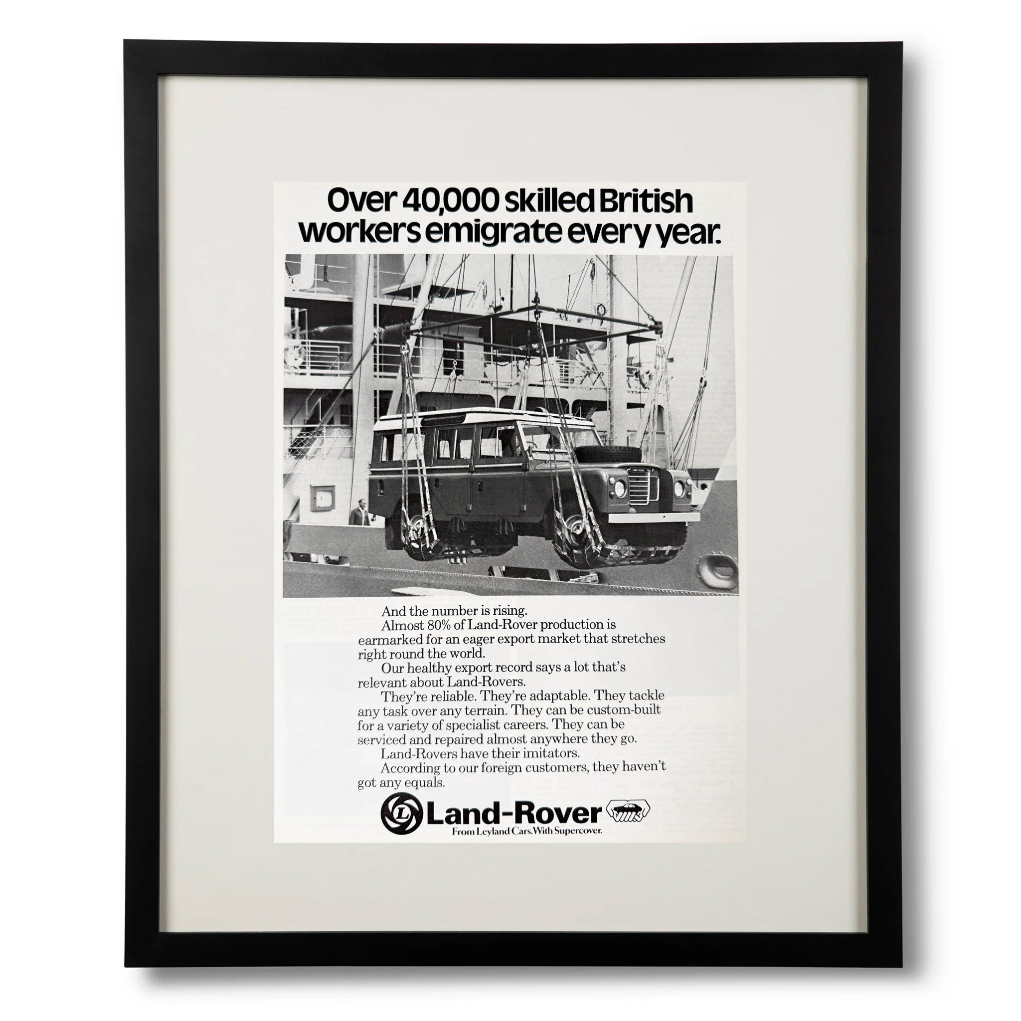 Framed Vintage Land Rover Series III "Skilled British Workers" Advertisement