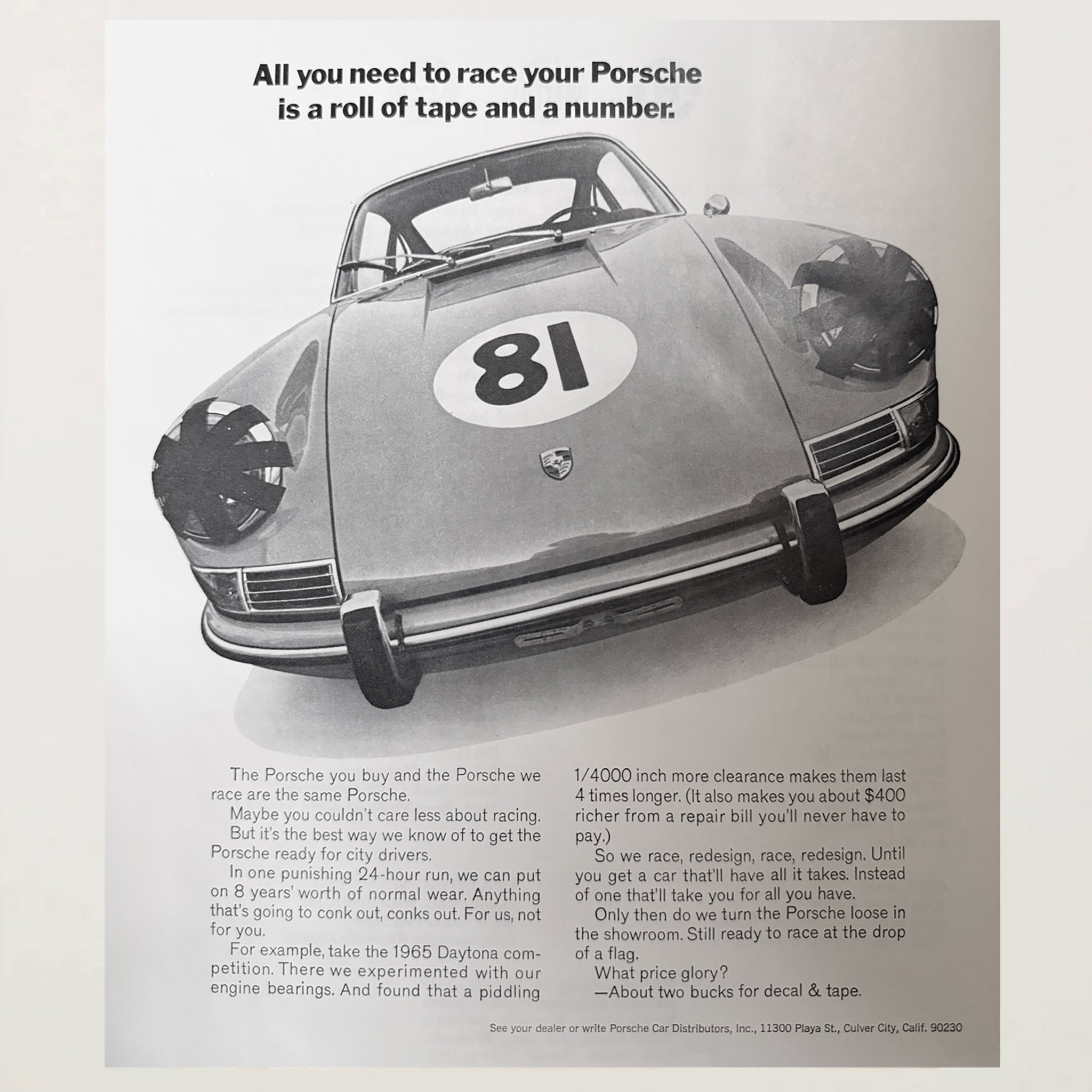 Framed Porsche All You Need to Race Framed Advertisement