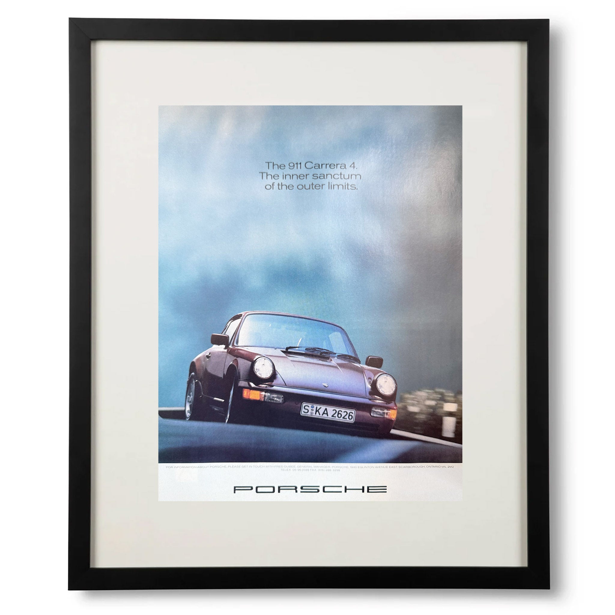Framed Porsche 911 Carrera 4 Advertisement