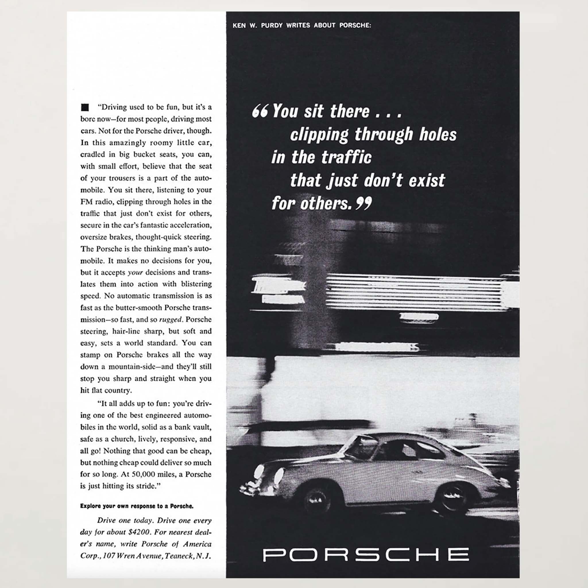 Framed Porsche 356B Super 90 Coupe Advertisement