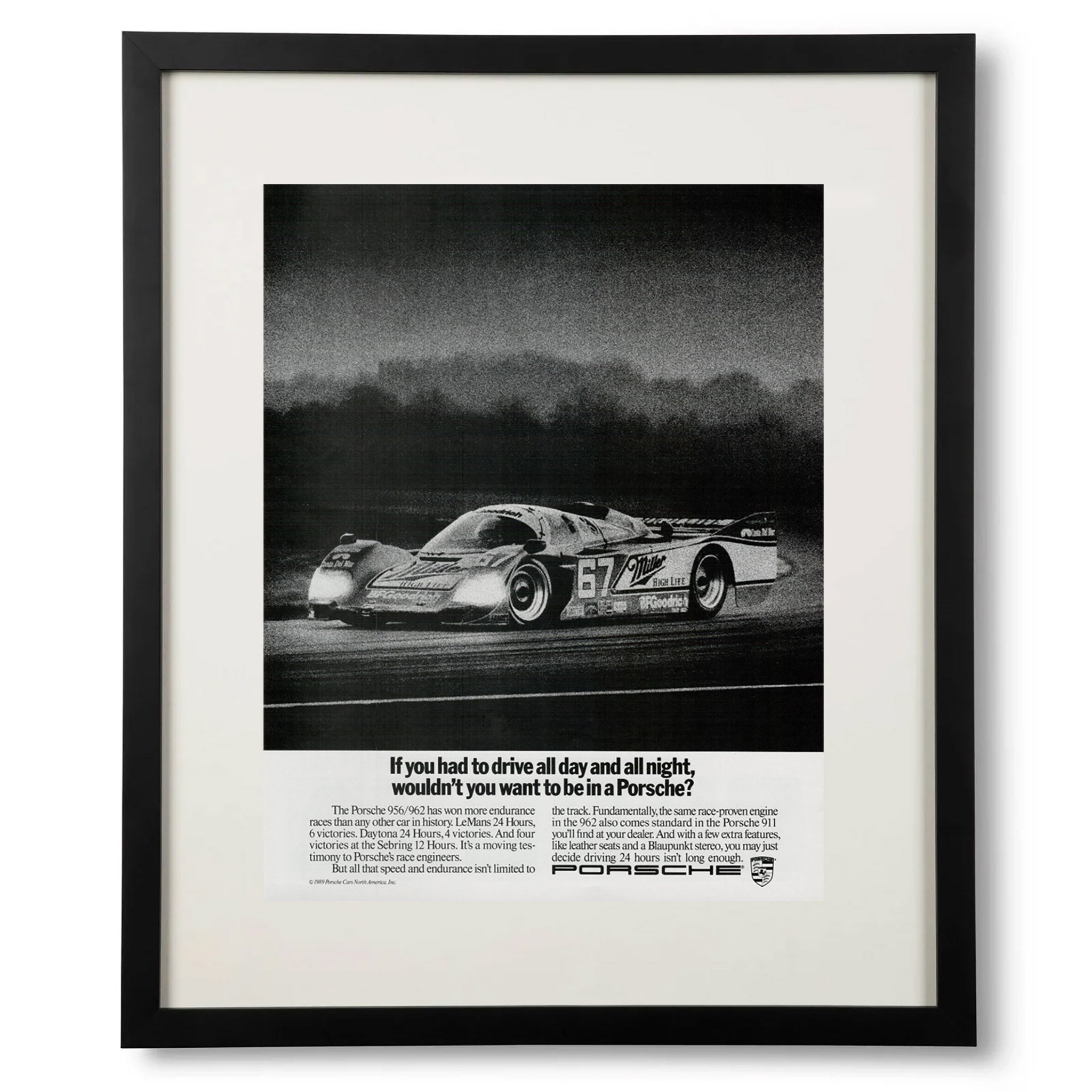 Framed Porsche 956 Endurance Racing Advertisment