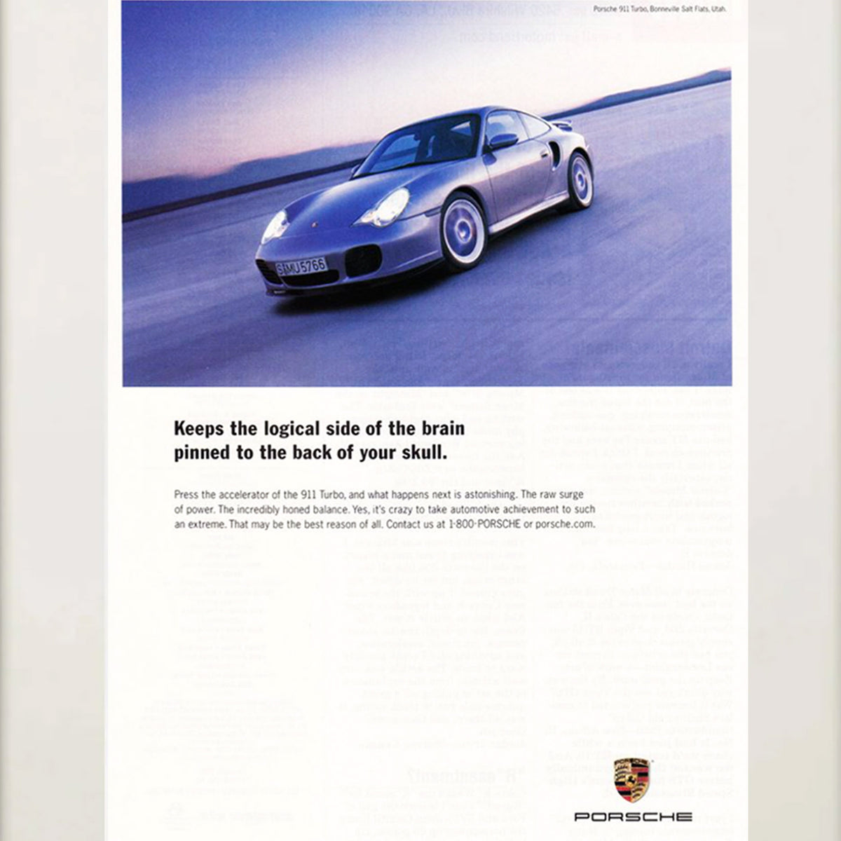 Framed Original 2000 Porsche 911 Turbo Advertisement