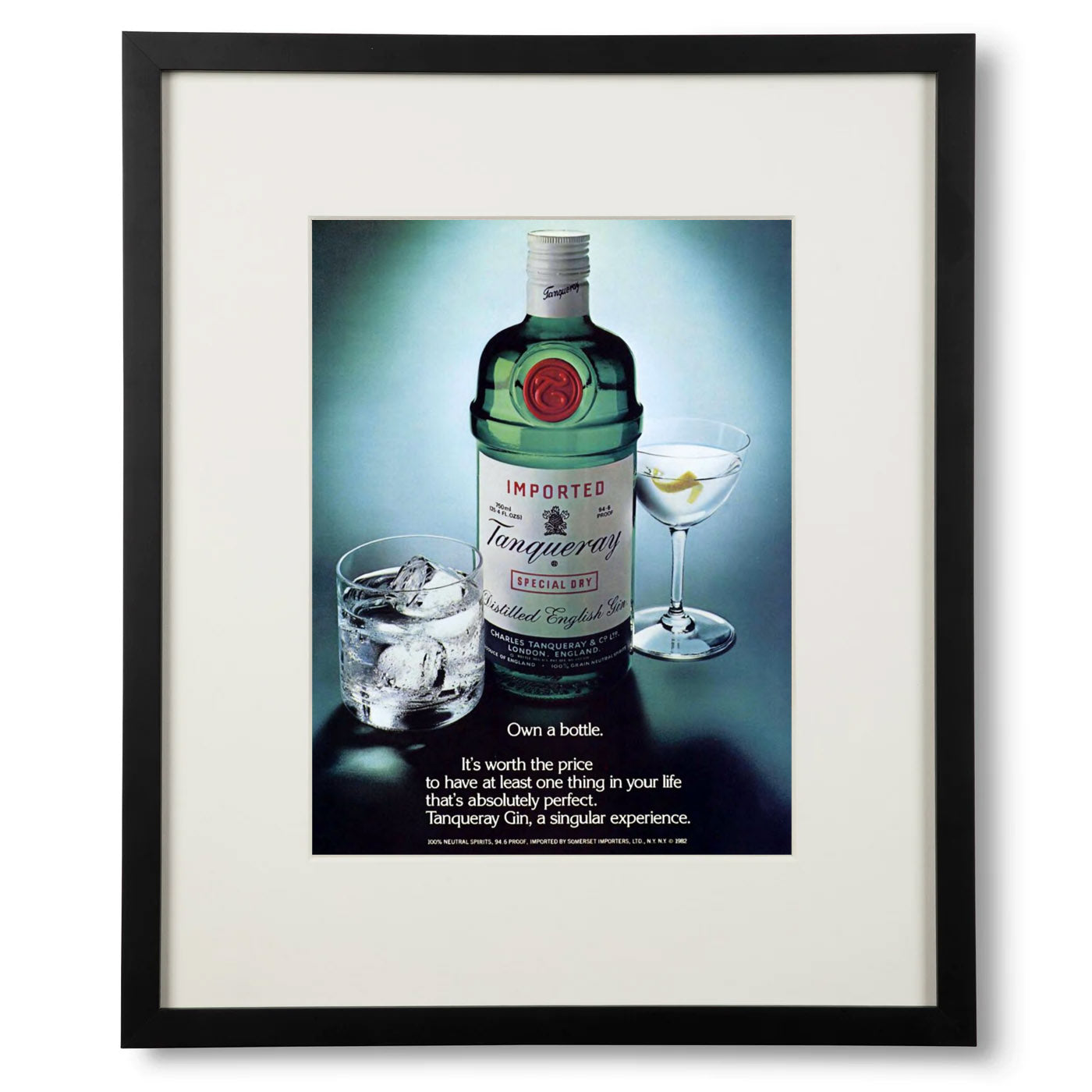 Framed Tanqueray Gin Own A Bottle Ad