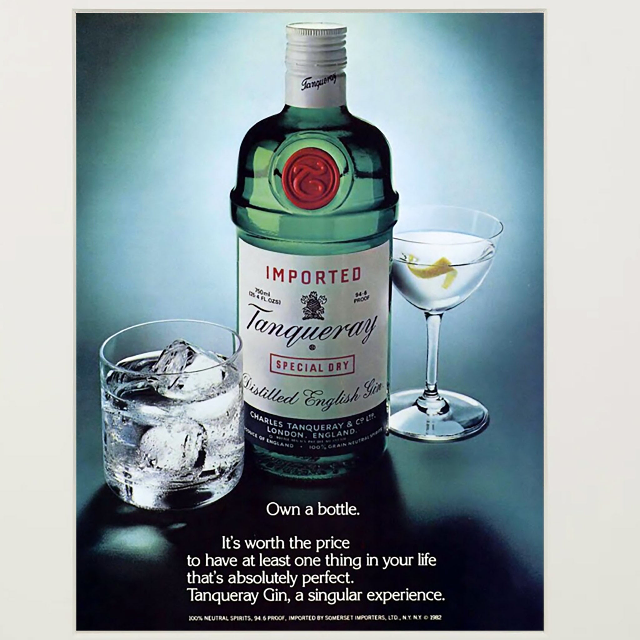 Framed Tanqueray Gin Own A Bottle Ad