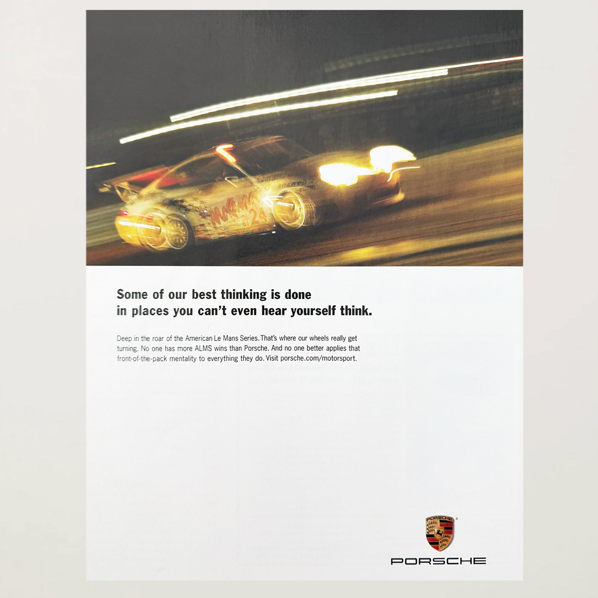Framed Porsche American Le Mans Series Advertisement
