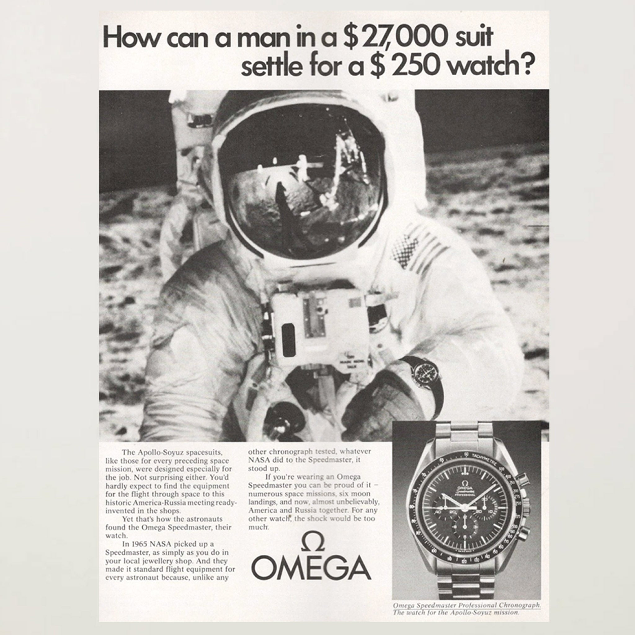 Framed Omega Speedmaster Spacesuit Advertisement