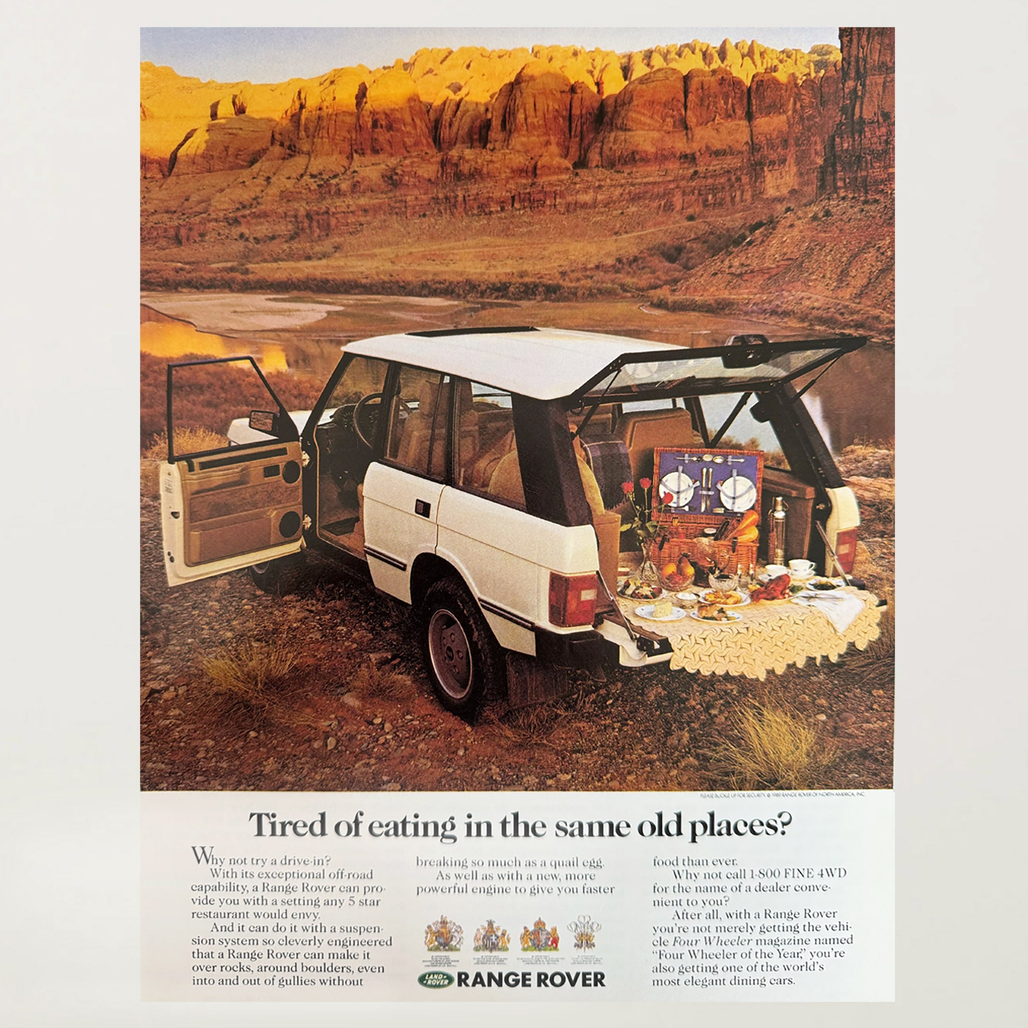 Framed Range Rover Tired of Eating Advertisement