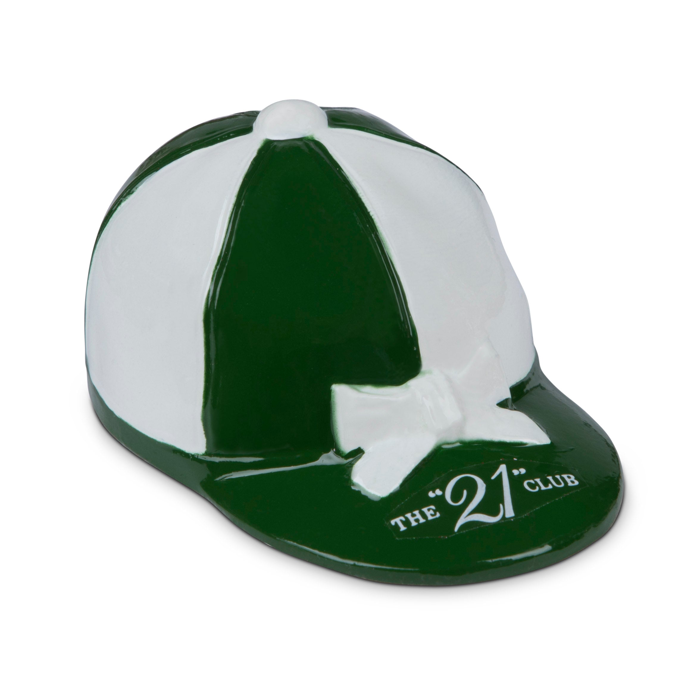 21' Club Green & White Jockey Cap Bottle Opener