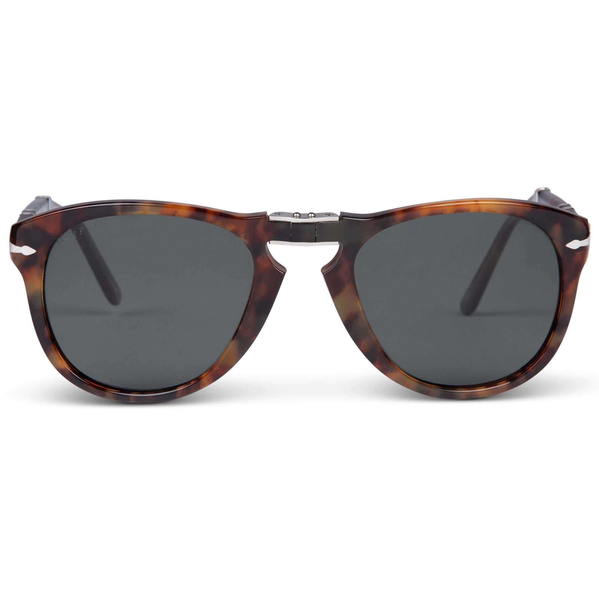 Persol 714 Folding Sun Havana with Polarized Gradient Blue