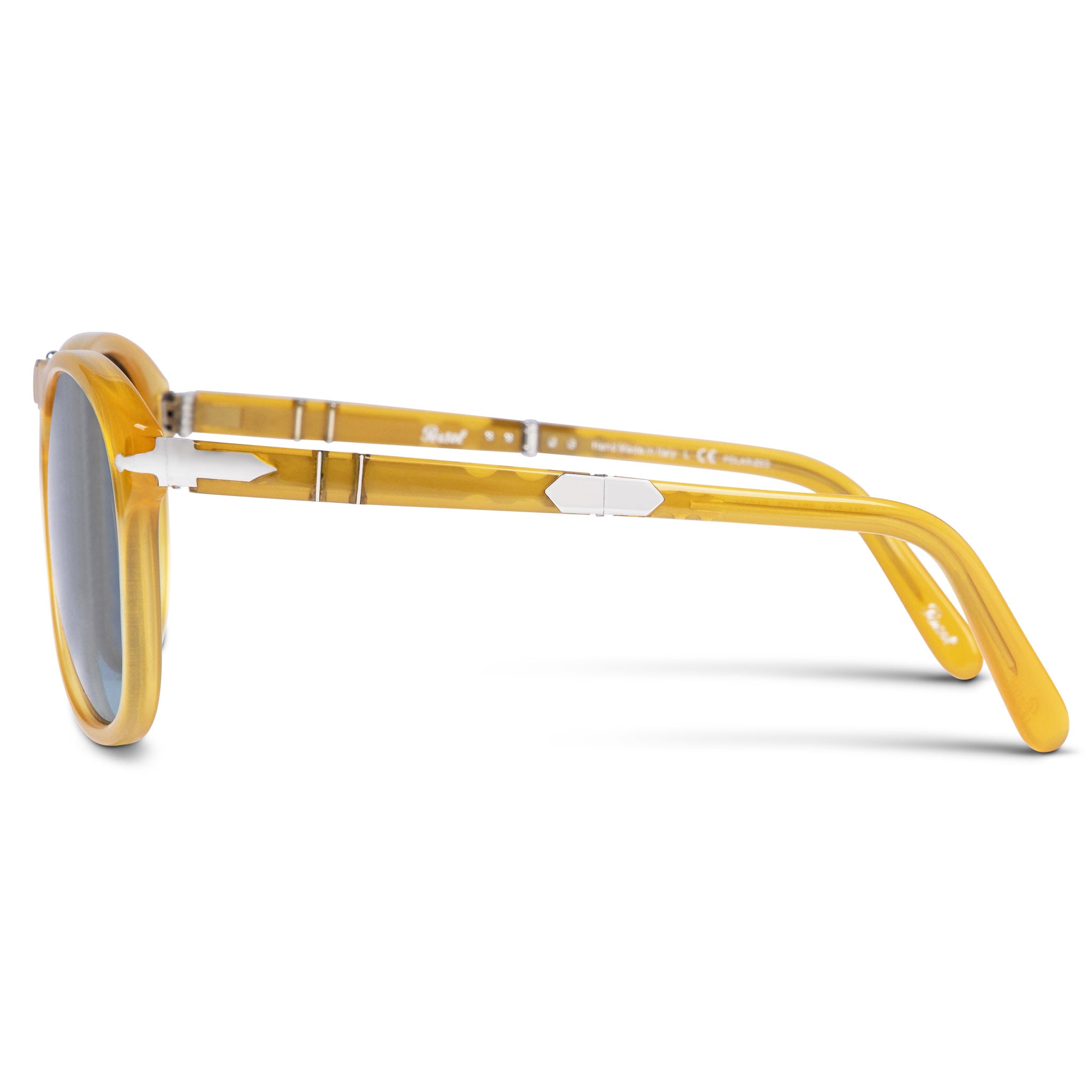 Persol 714 Steve McQueen Opal Yellow with Polarized Light Blue Gradient