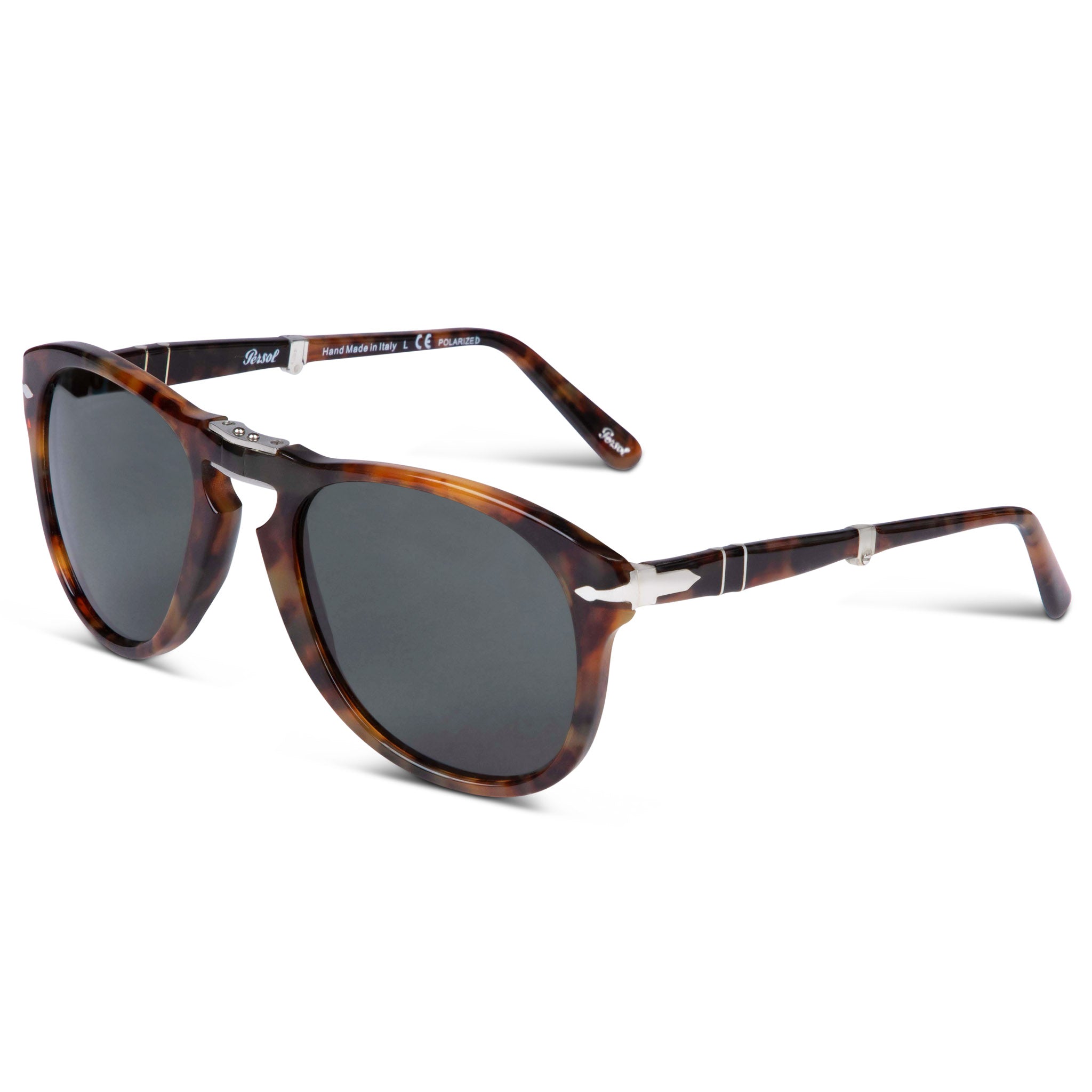 Persol 714 Folding Sun Havana with Polarized Gradient Blue