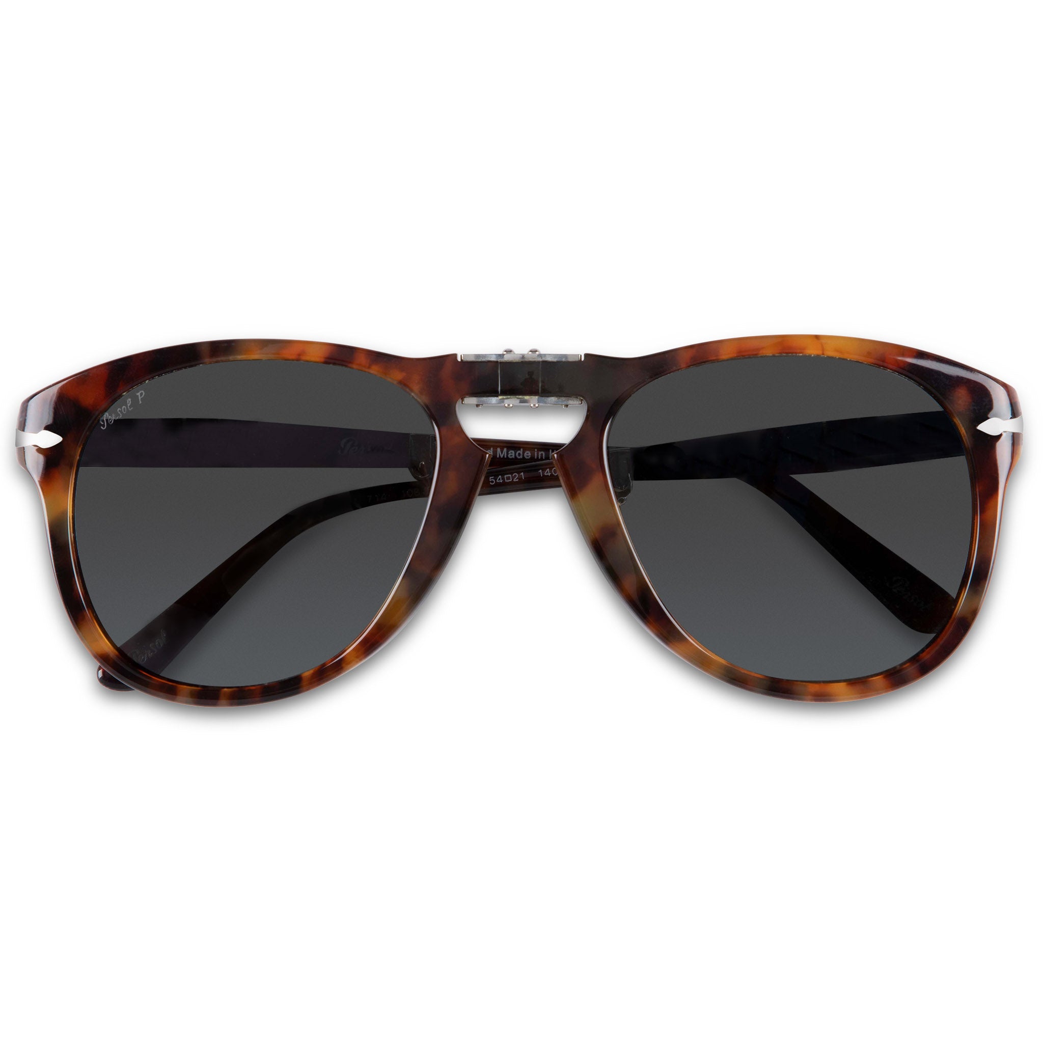 Persol 714 Folding Sun Havana with Polarized Gradient Blue