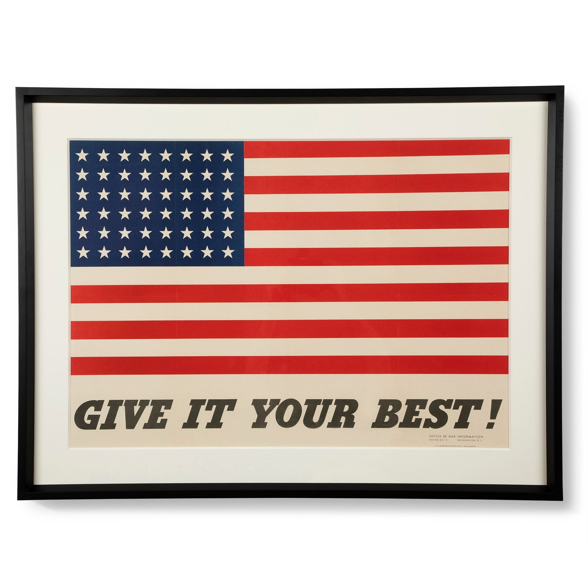 Original Give It Your Best! World War II American Flag Poster