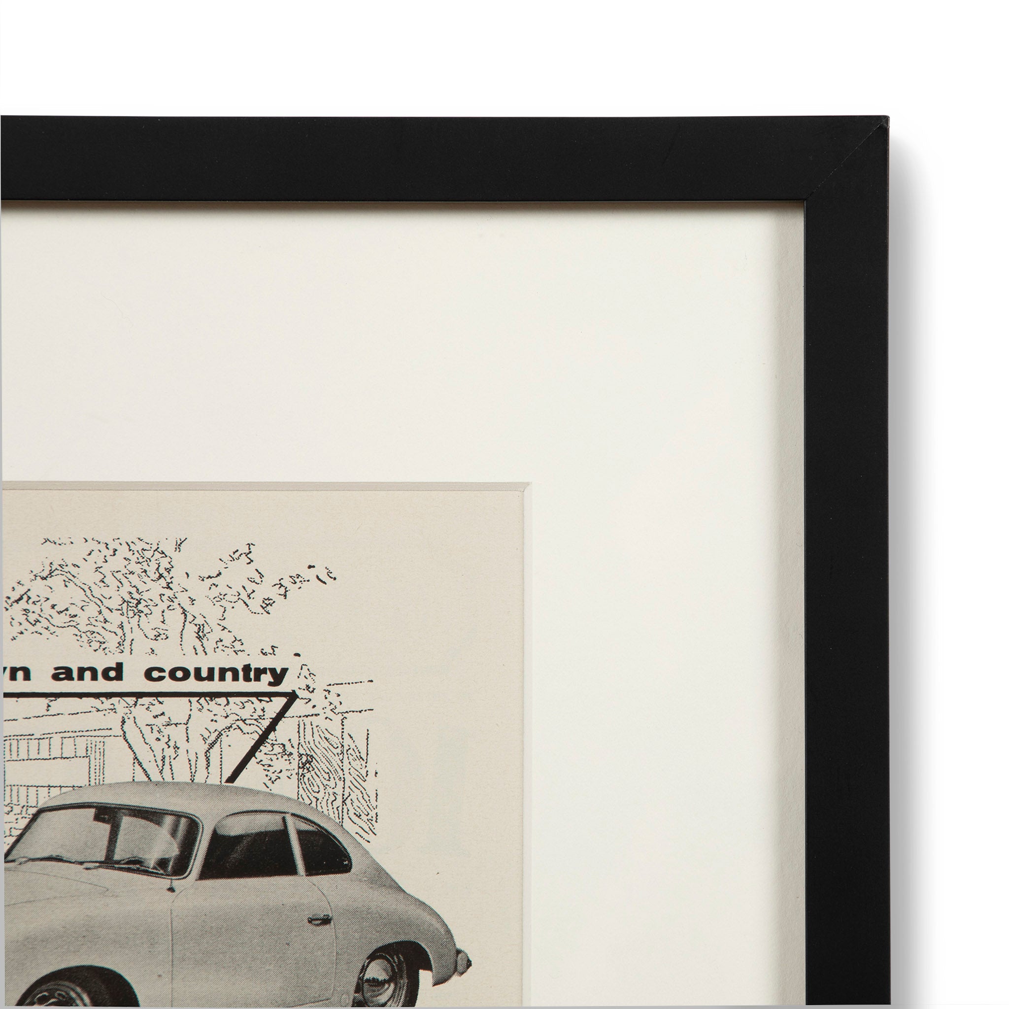 Framed Vintage Porsche 356 1960s Advertisement