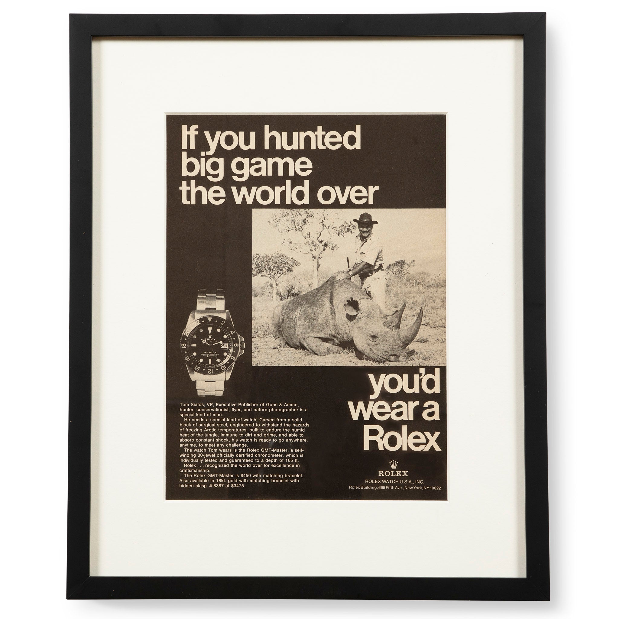 Vintage Rolex GMT-Master Big Game Advertisement