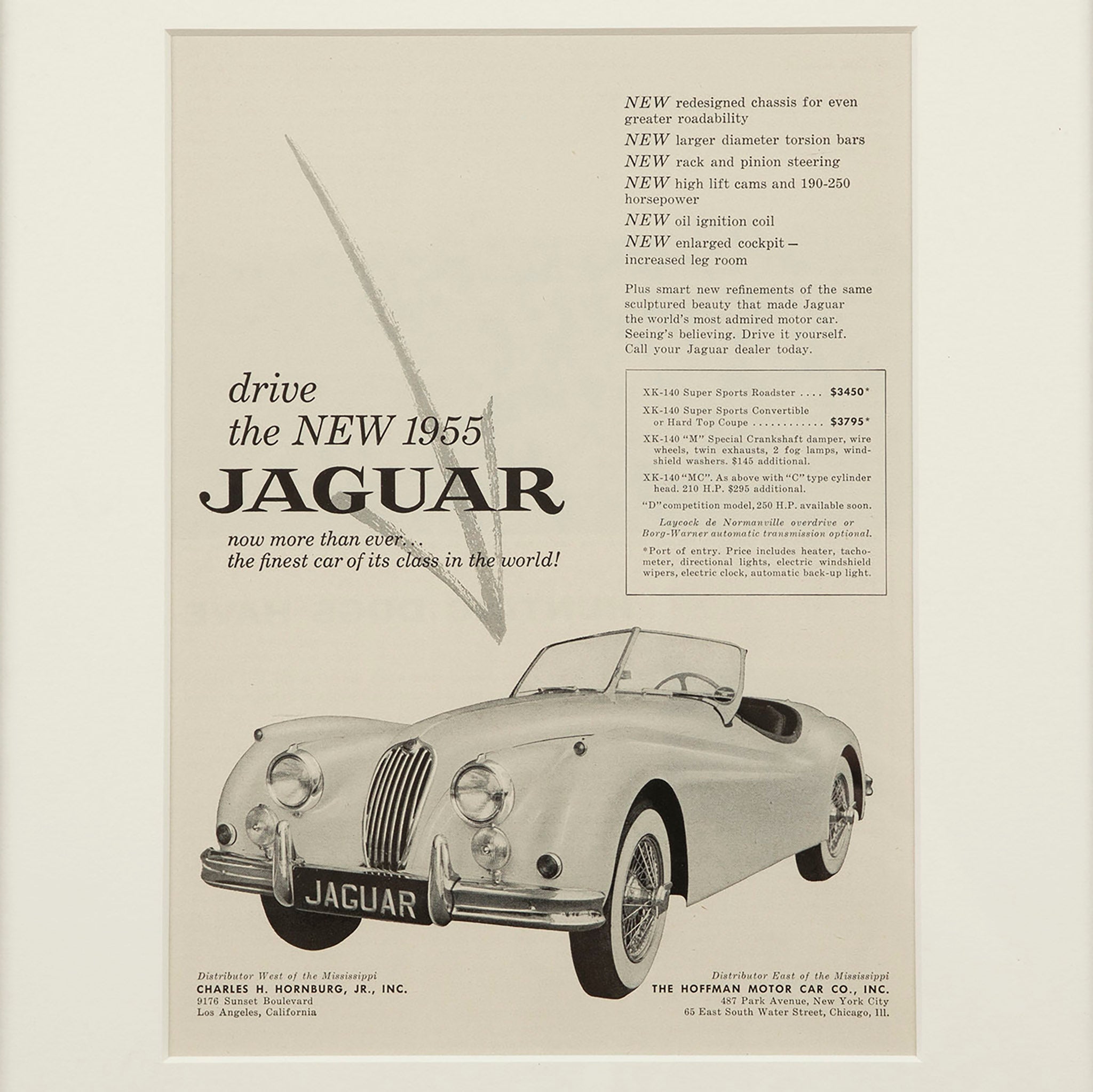 Vintage Jaguar Motors XK-140 Advertisement